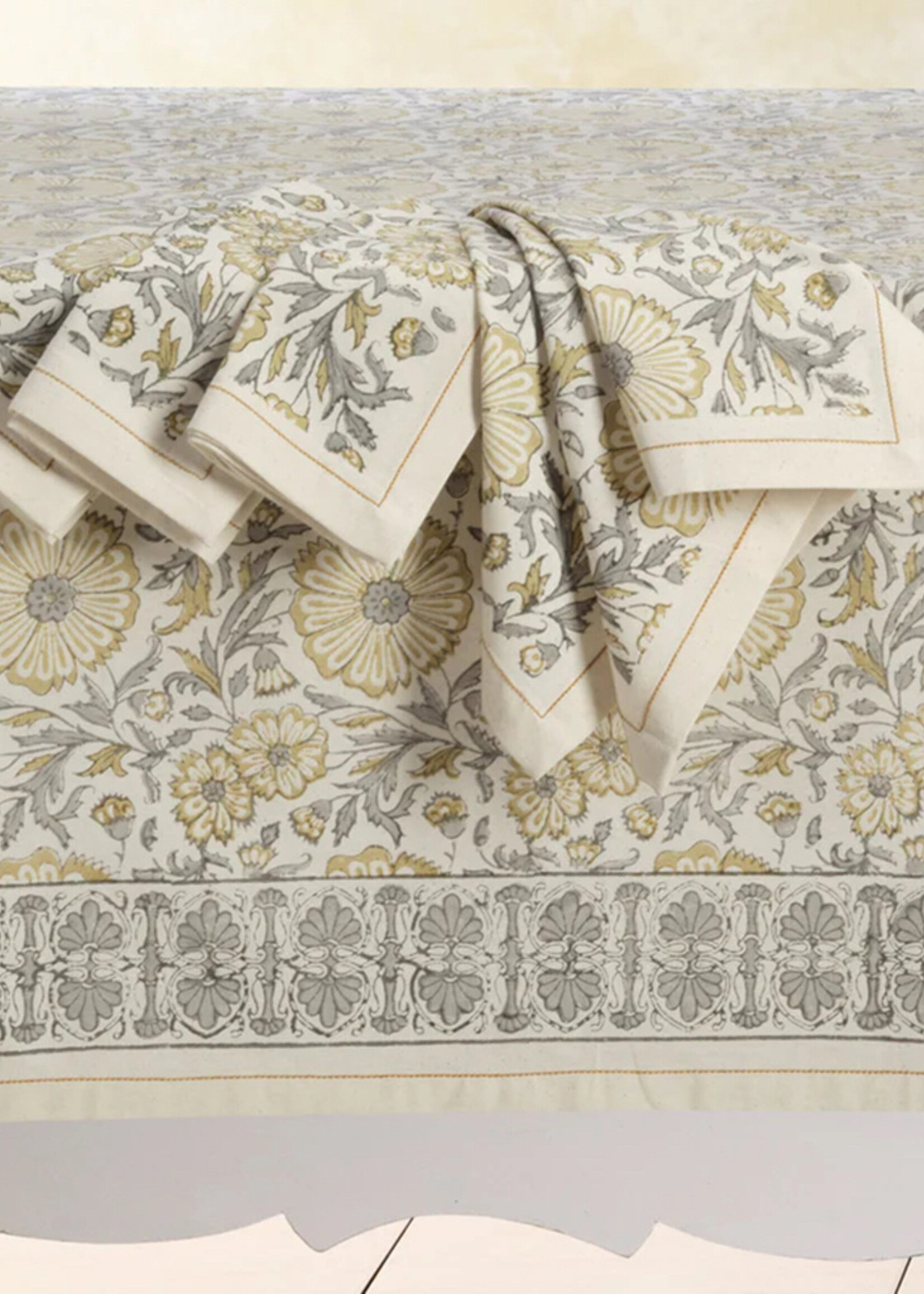 Sustainable Threads Zinnia Block Print Napkins - Set of 4
