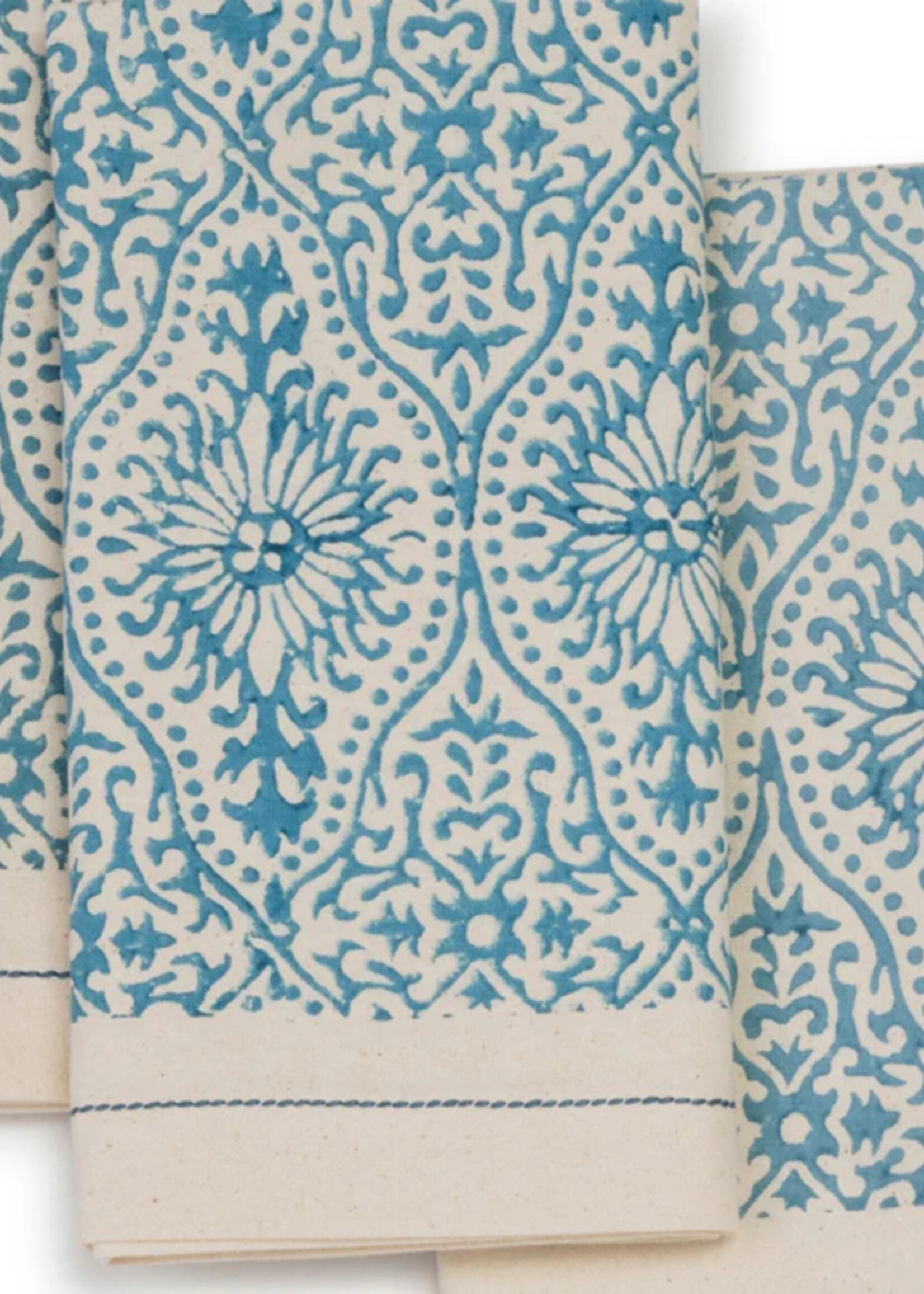 Sustainable Threads Motifs Fog Blue Napkins - Set of 4