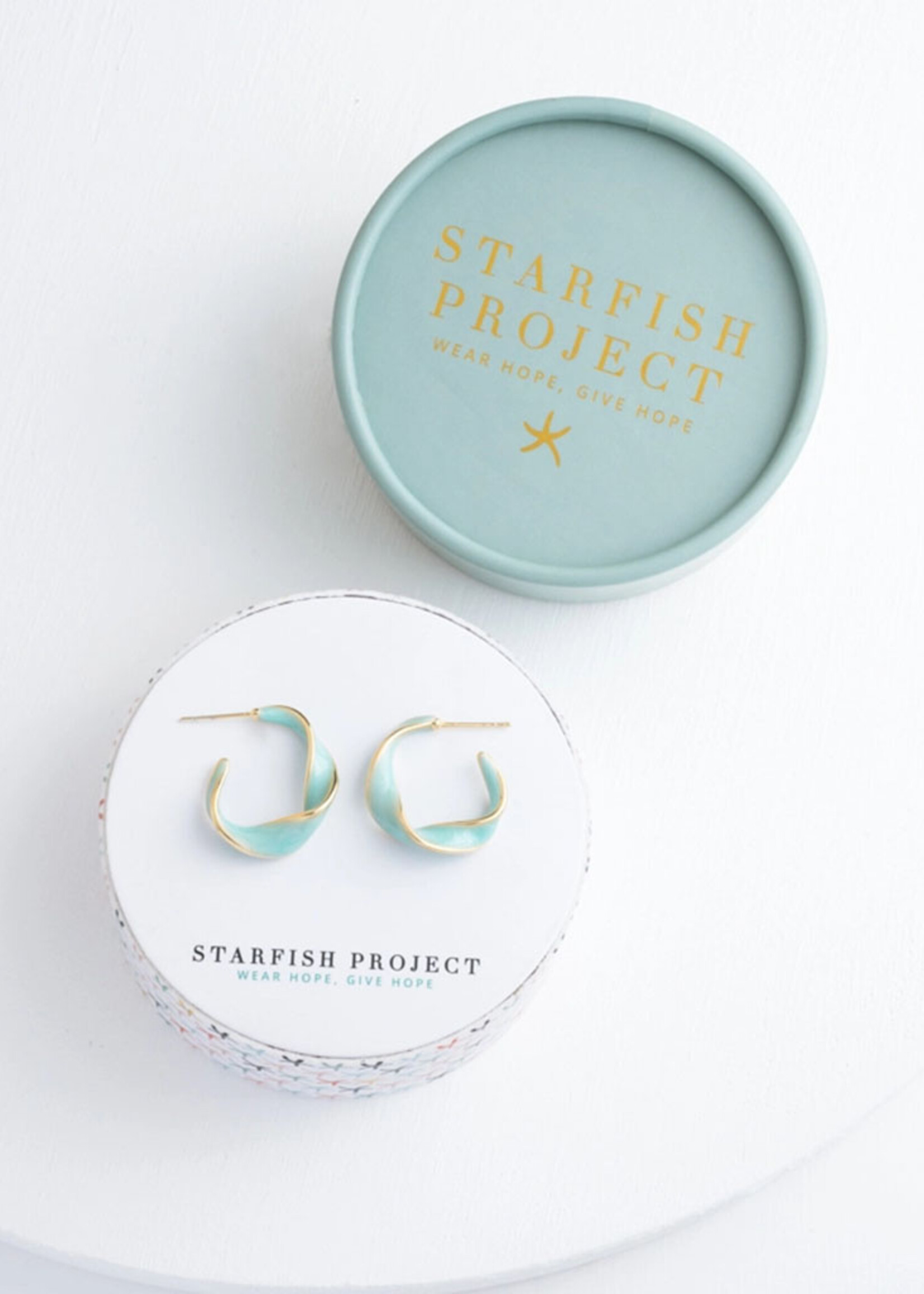 Starfish Project With a Twist Hoop Earrings - Mint