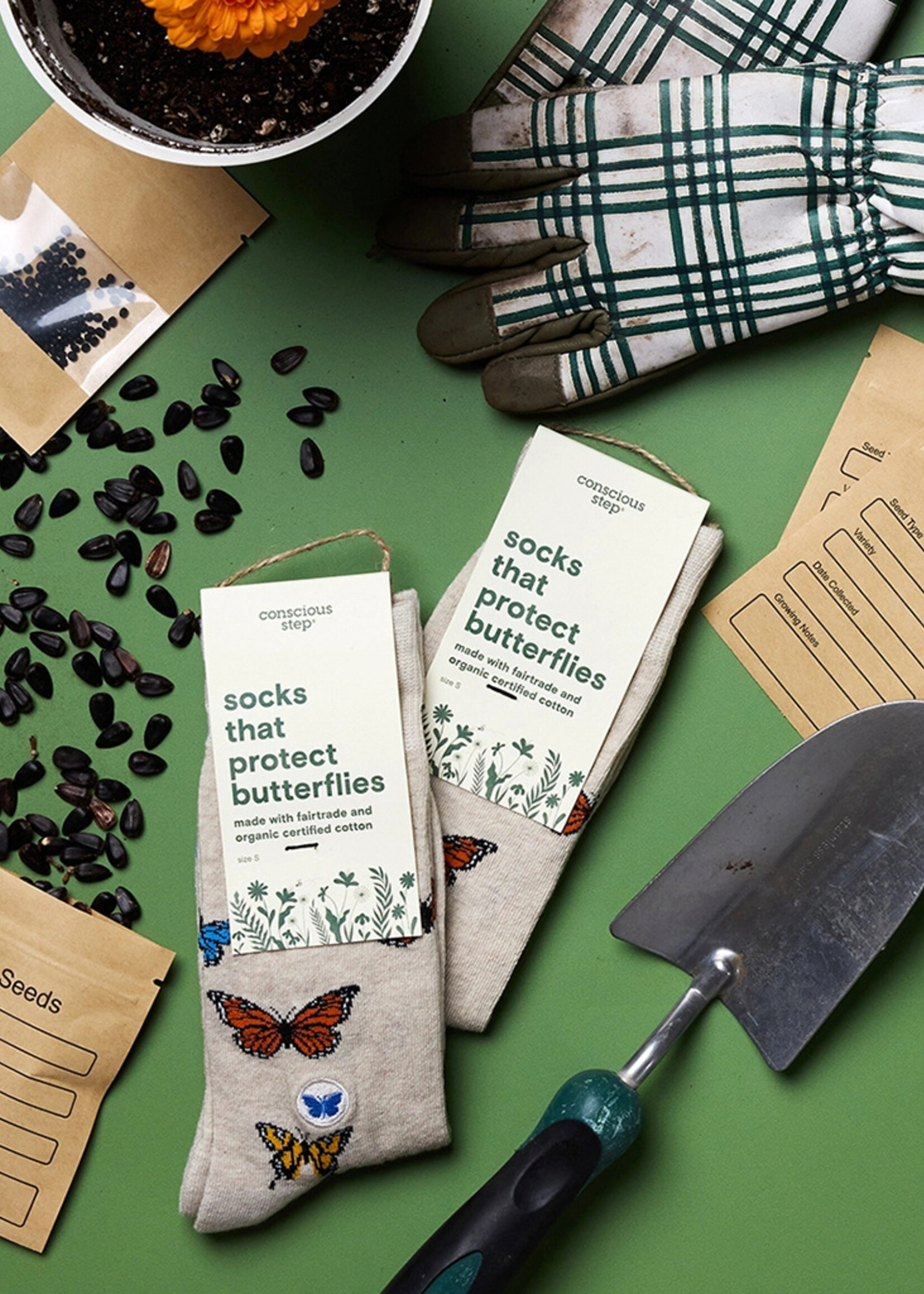 Conscious Step Women's Butterfly Socks - Protect Pollinators