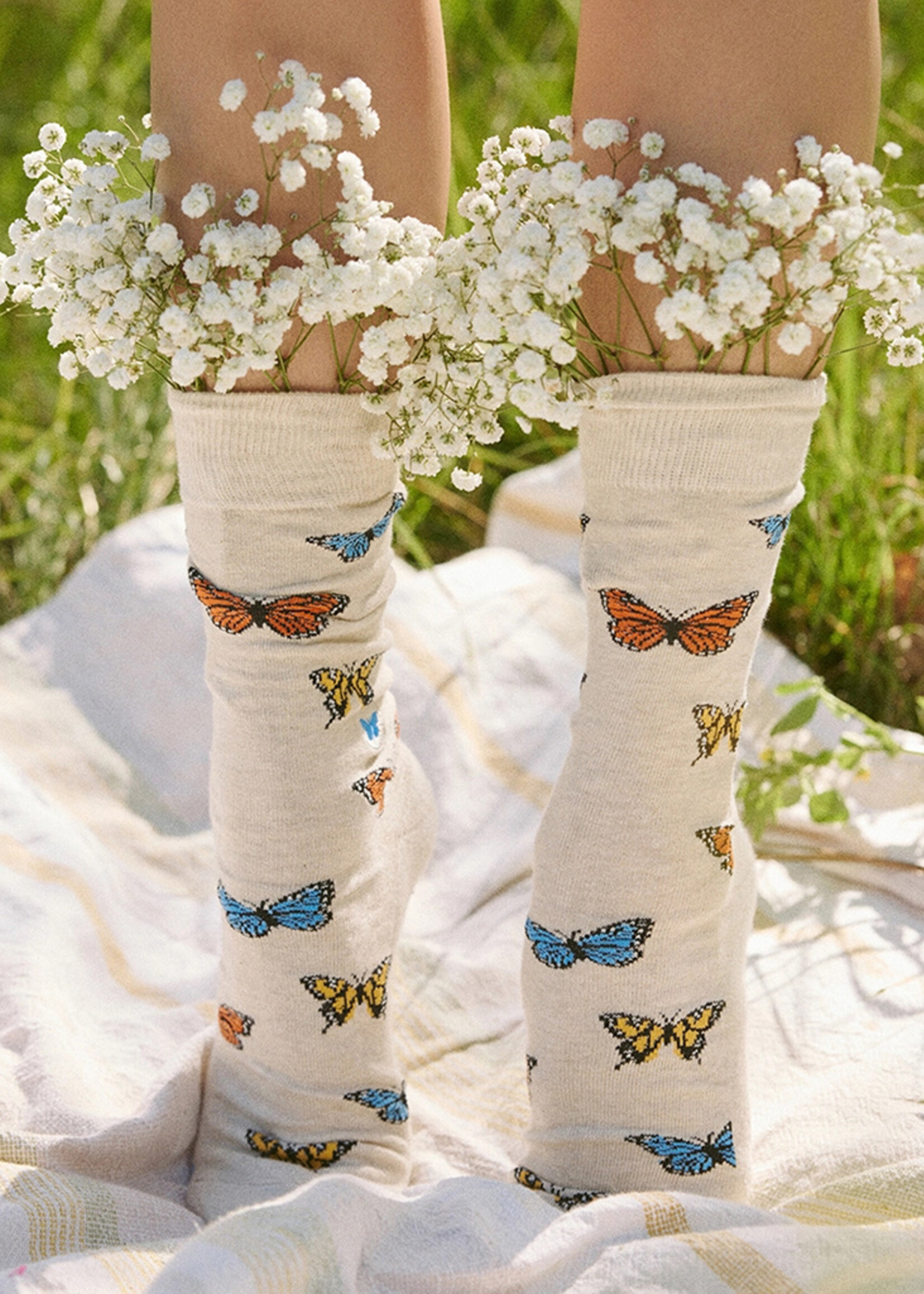 Conscious Step Women's Butterfly Socks - Protect Pollinators