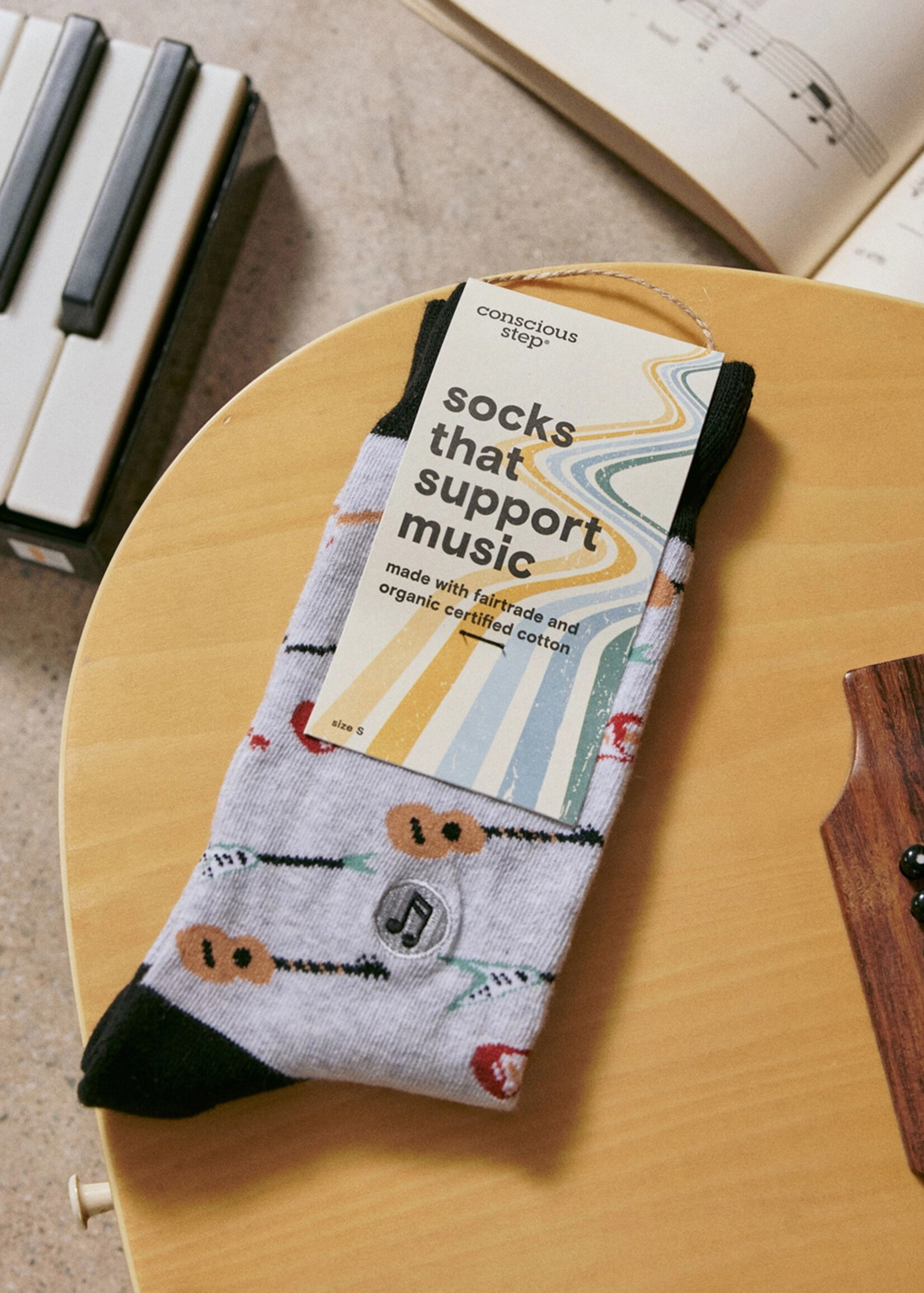 Conscious Step Men's Guitar Socks that Support Music