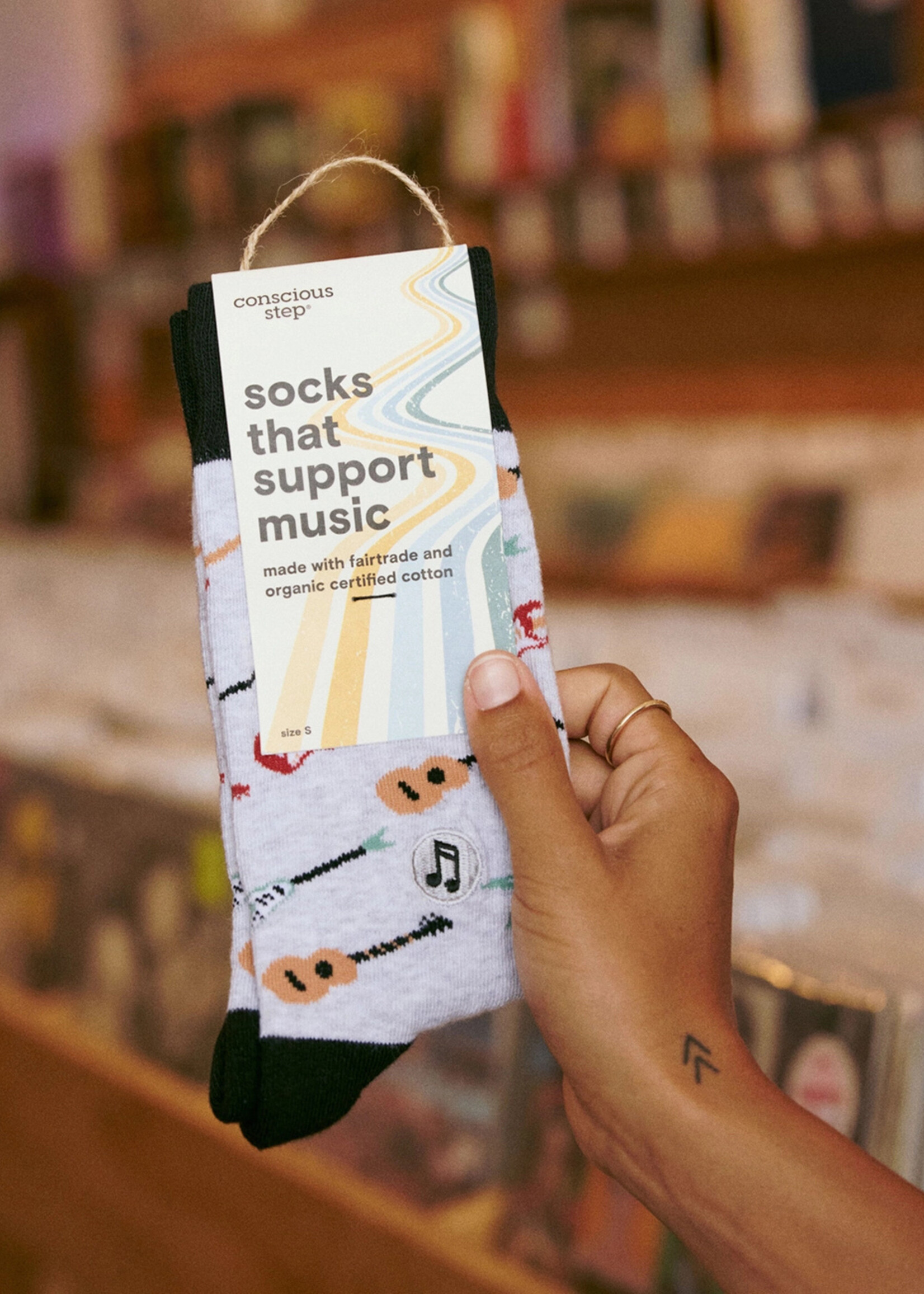 Conscious Step Men's Guitar Socks that Support Music