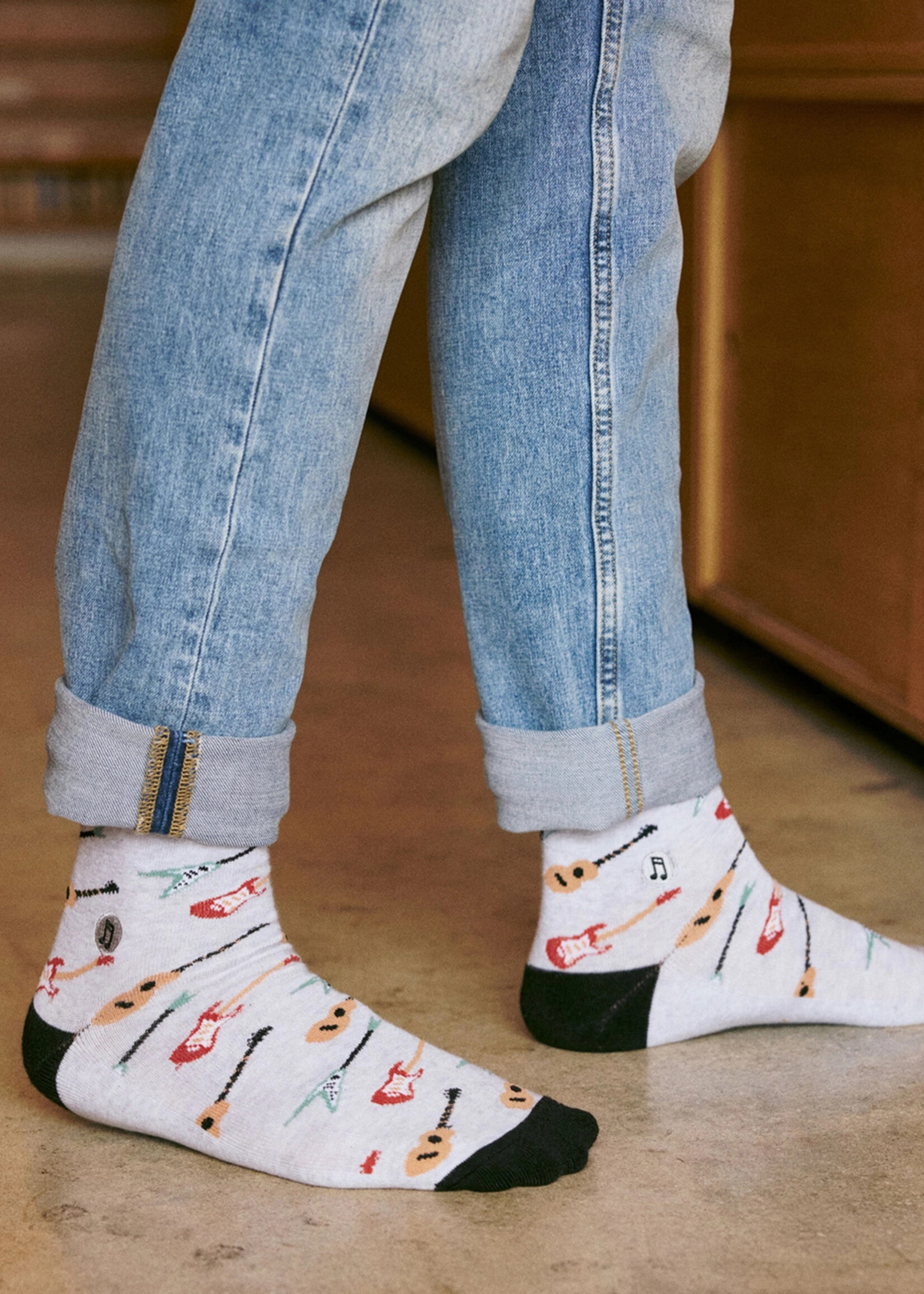 Conscious Step Men's Guitar Socks that Support Music