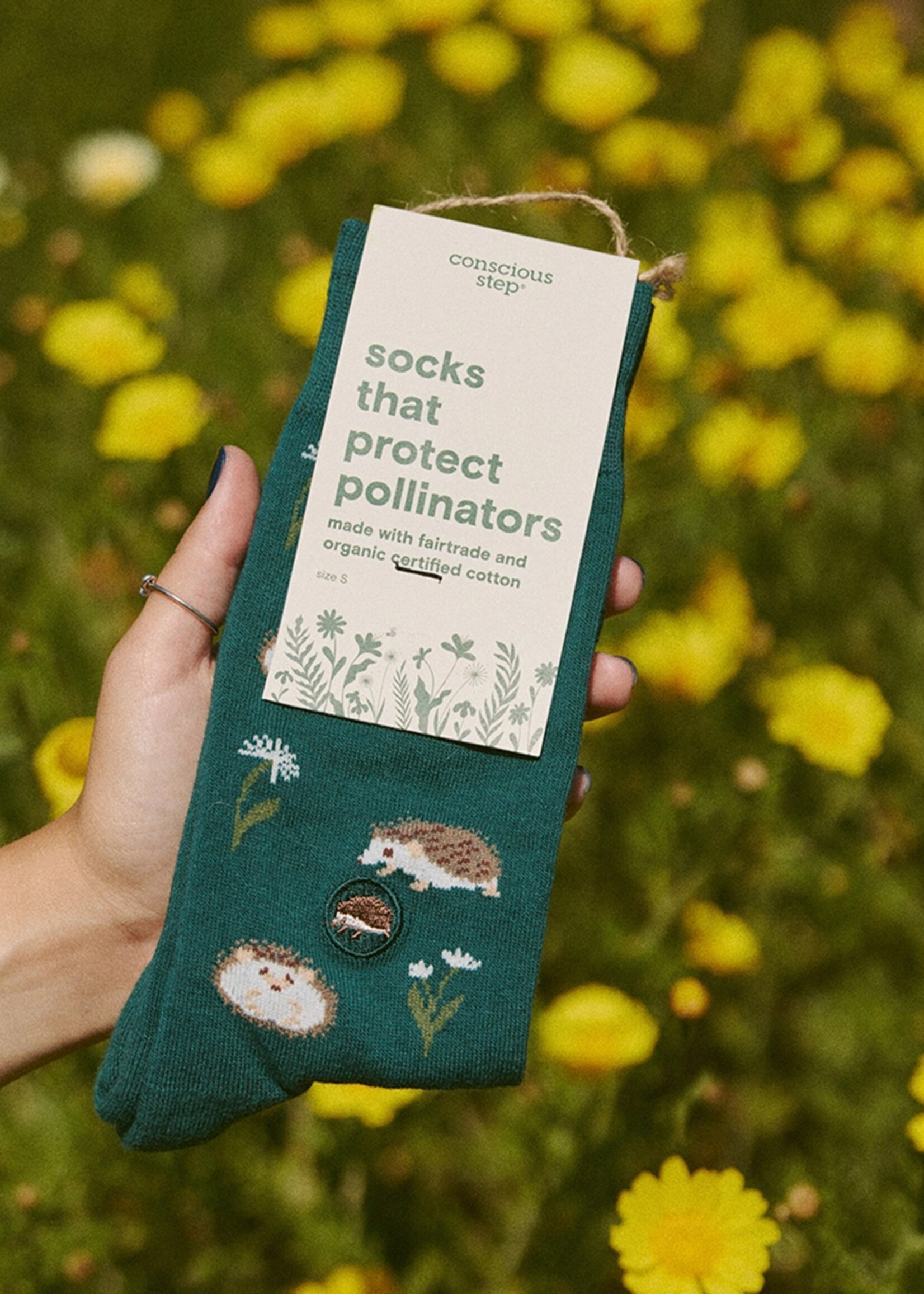 Conscious Step Women's Hedgehog Socks - Protect Pollinators