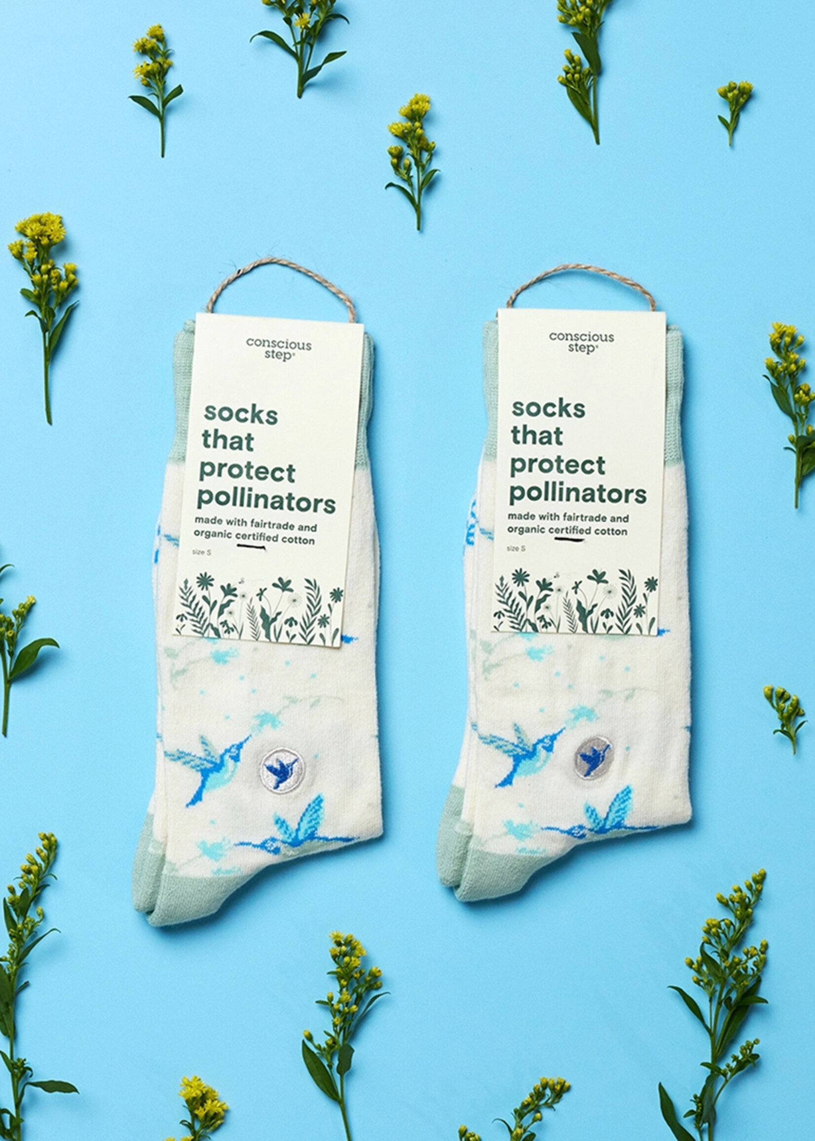Conscious Step Men's Hummingbird Socks - Protect Pollinators