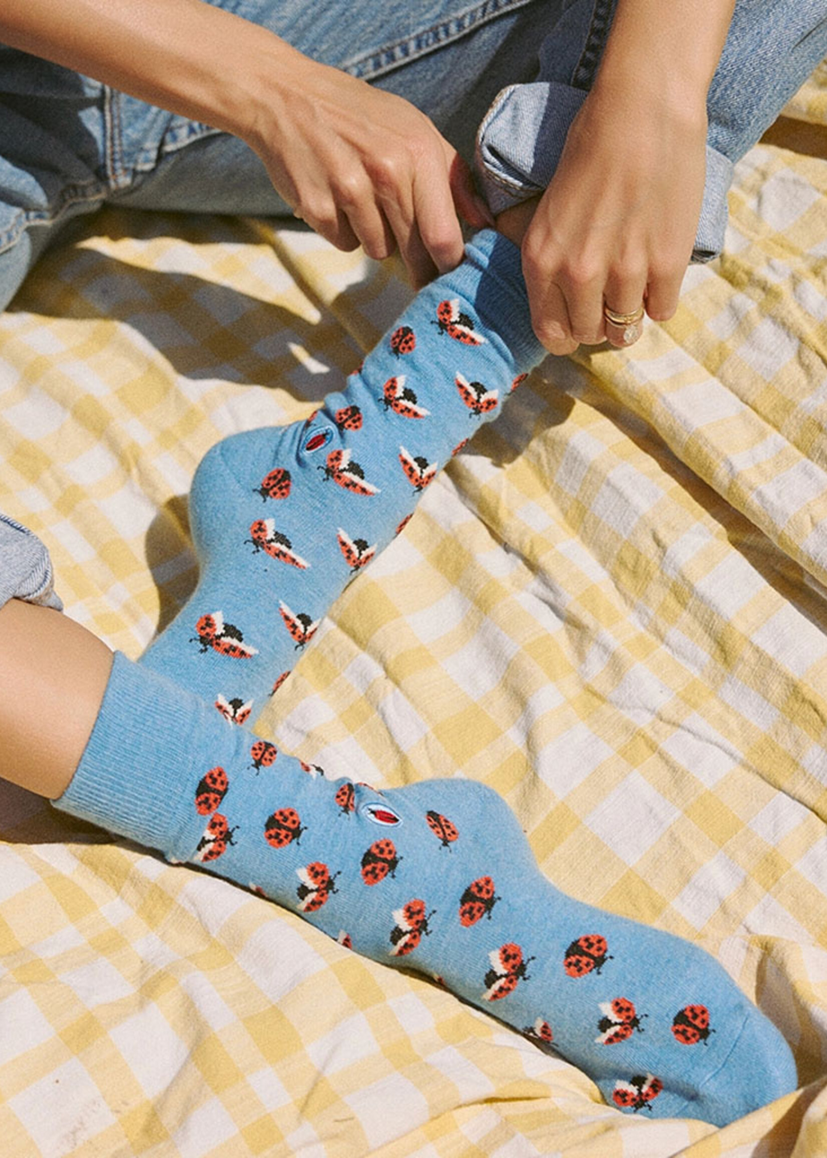 Conscious Step Men's Ladybug Socks - Protect Pollinator