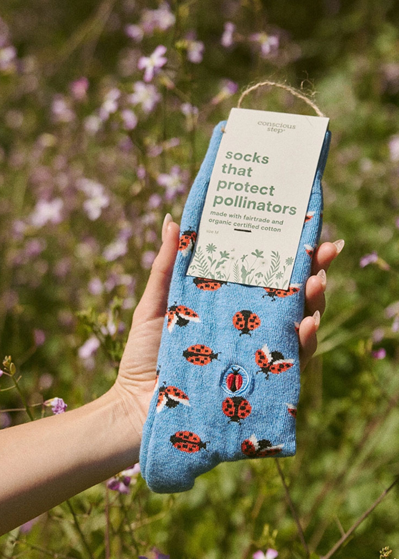 Conscious Step Men's Ladybug Socks - Protect Pollinator