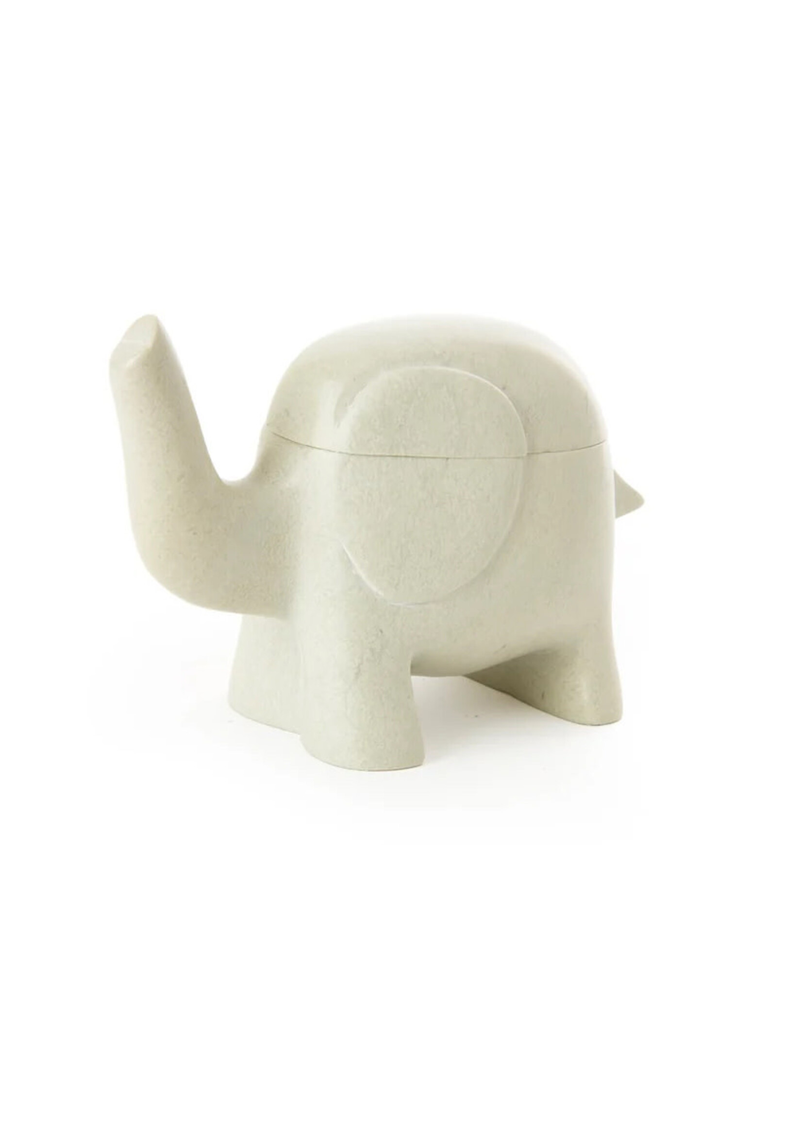 African Modern Soapstone Elephant Treasure Box