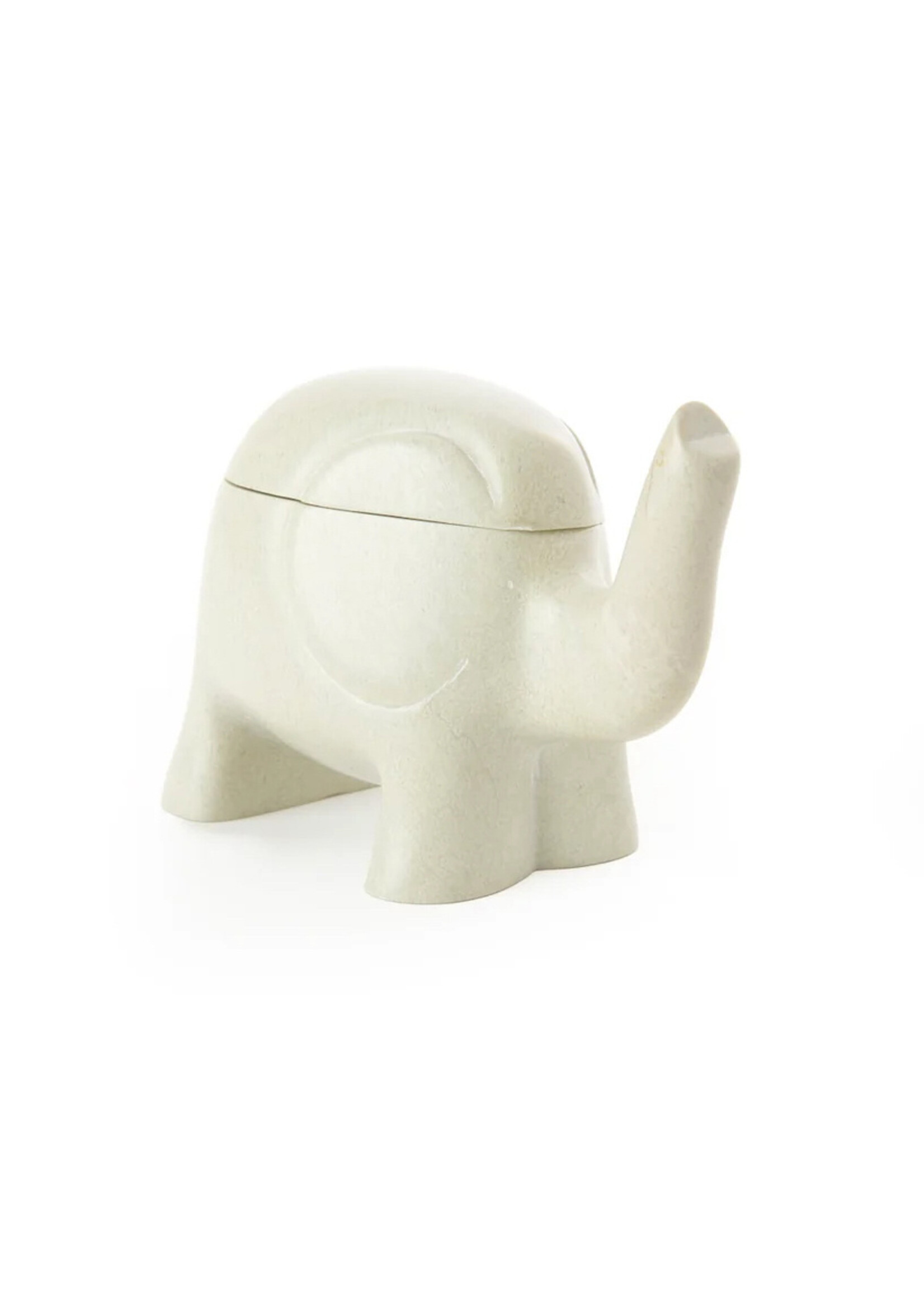 African Modern Soapstone Elephant Treasure Box