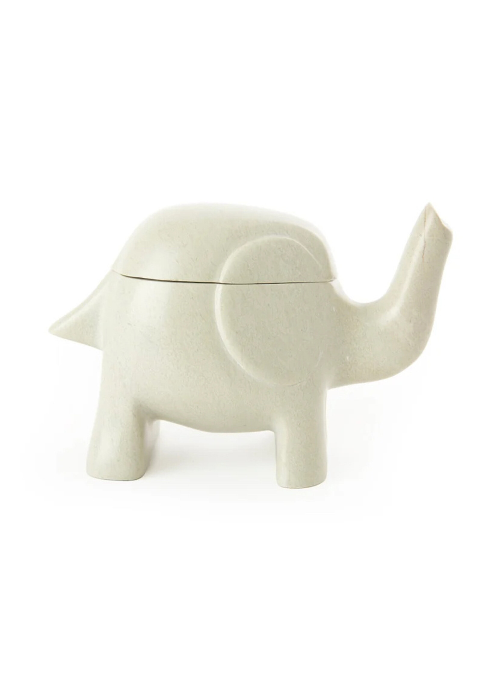 African Modern Soapstone Elephant Treasure Box
