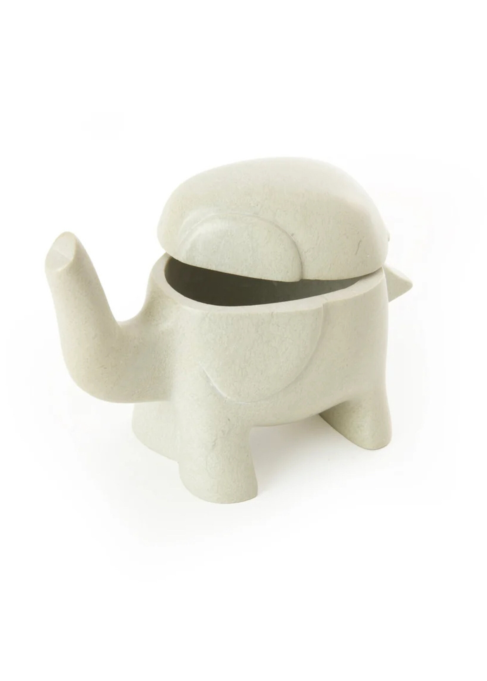African Modern Soapstone Elephant Treasure Box