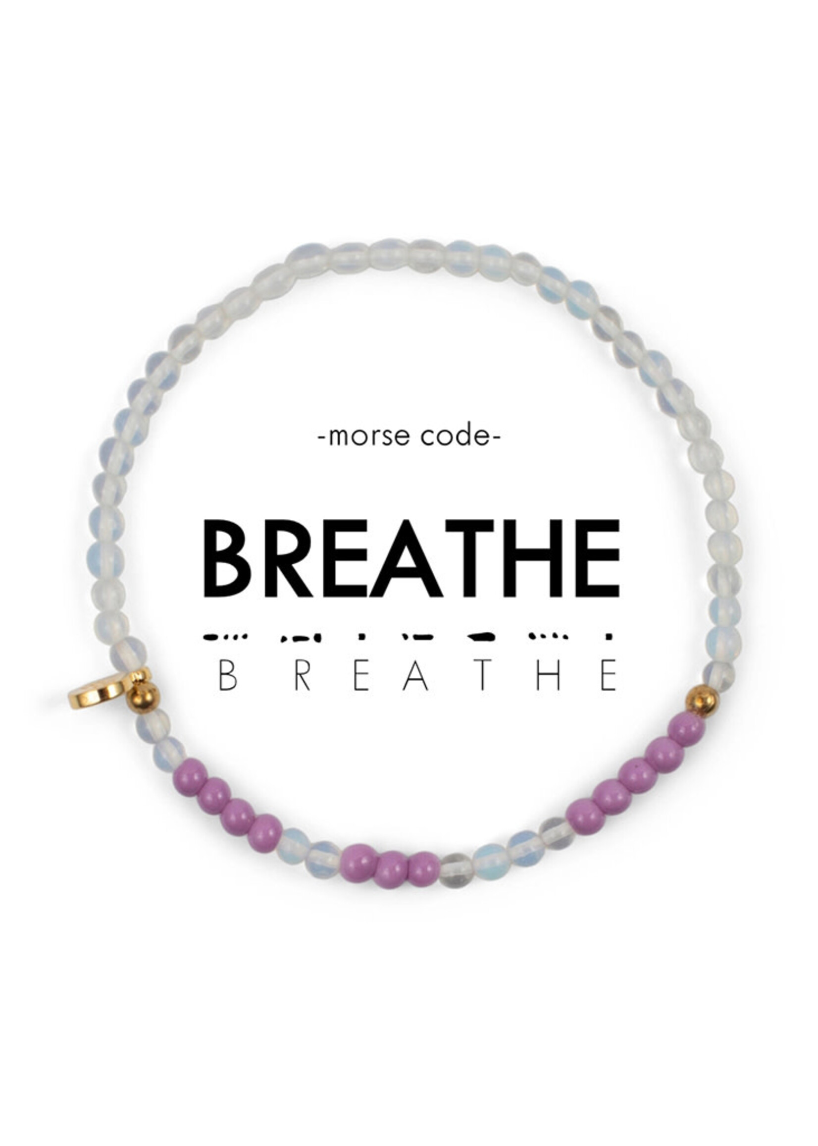Ethic Goods Morse Code BREATHE Bracelet - Bright Lilac & Moonstone