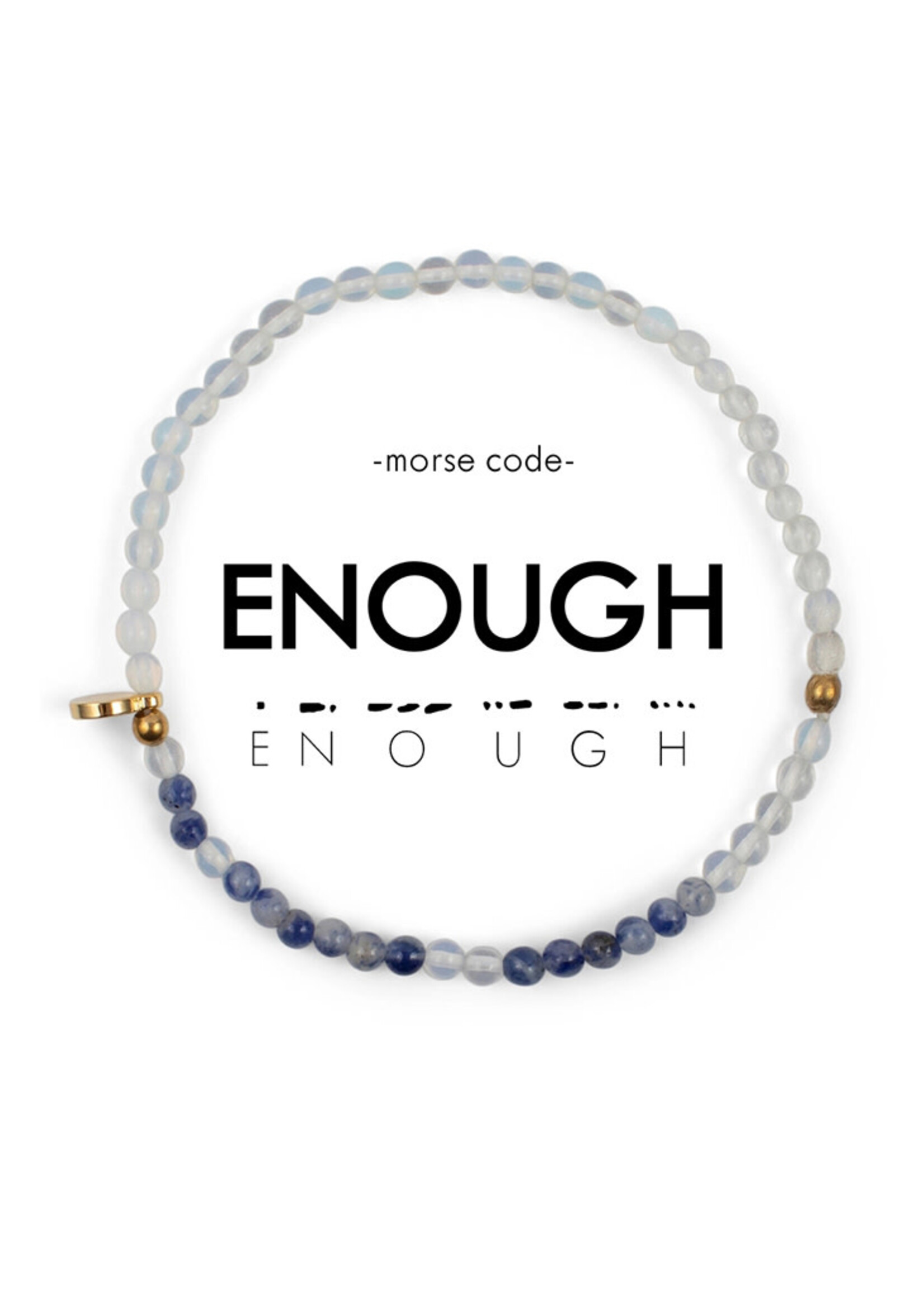 Ethic Goods Morse Code ENOUGH Bracelet - Moonstone & Lapis