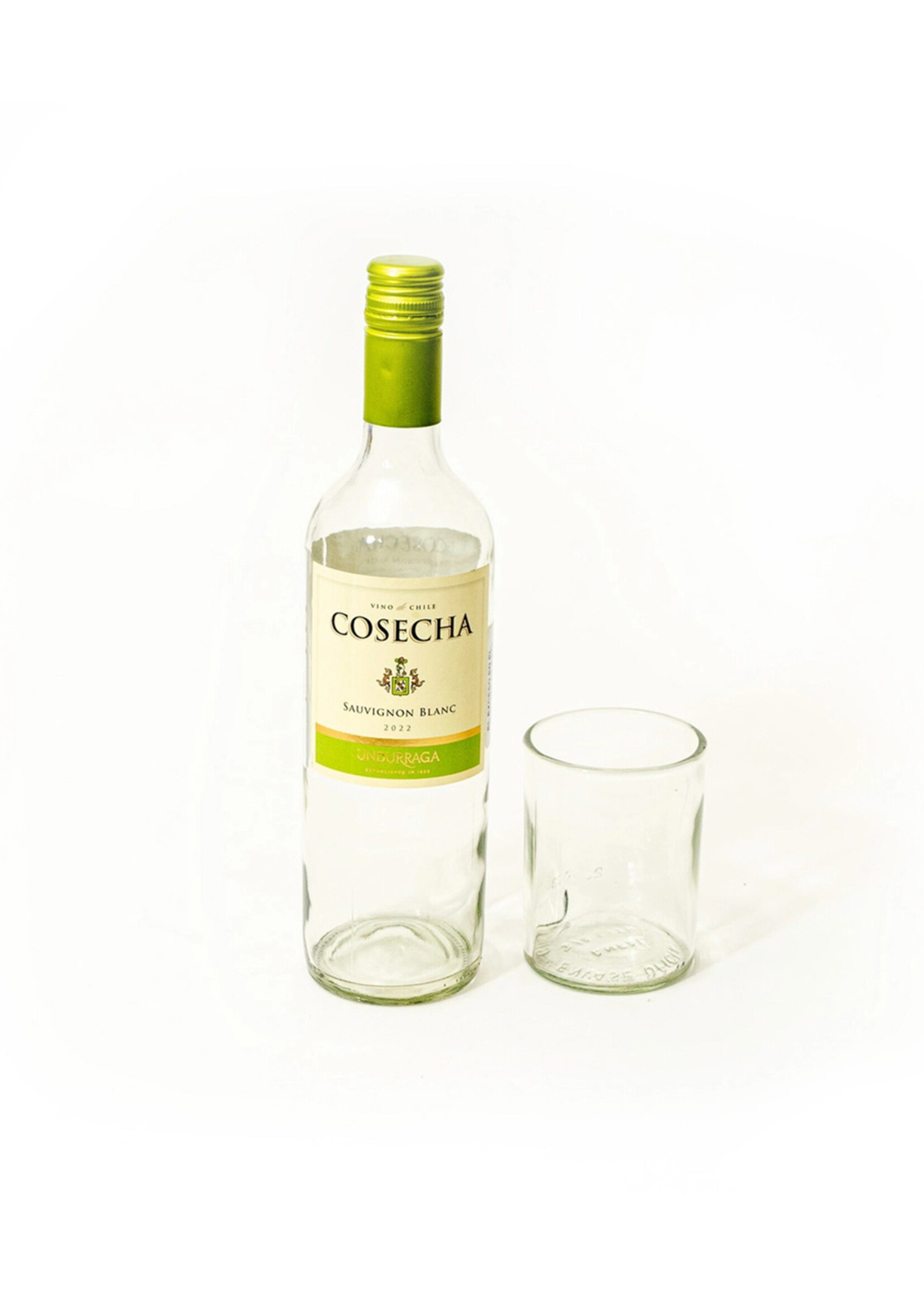 Upavim Drinking Glass - Reclaimed Clear Wine Bottle