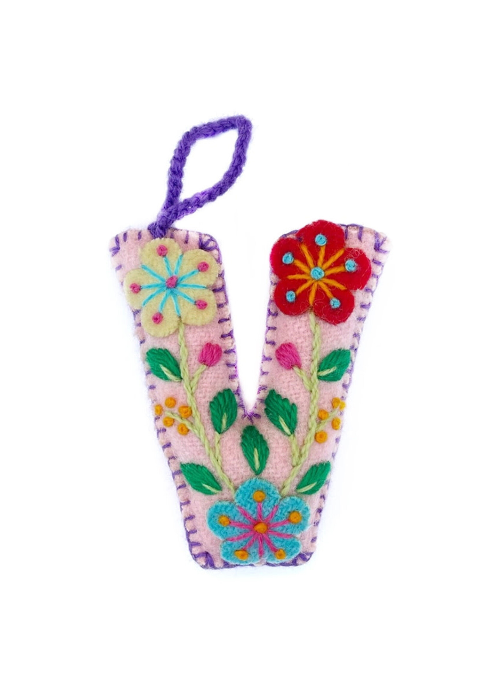 Ornaments 4 Orphans FINAL SALE - Letter V Ornament