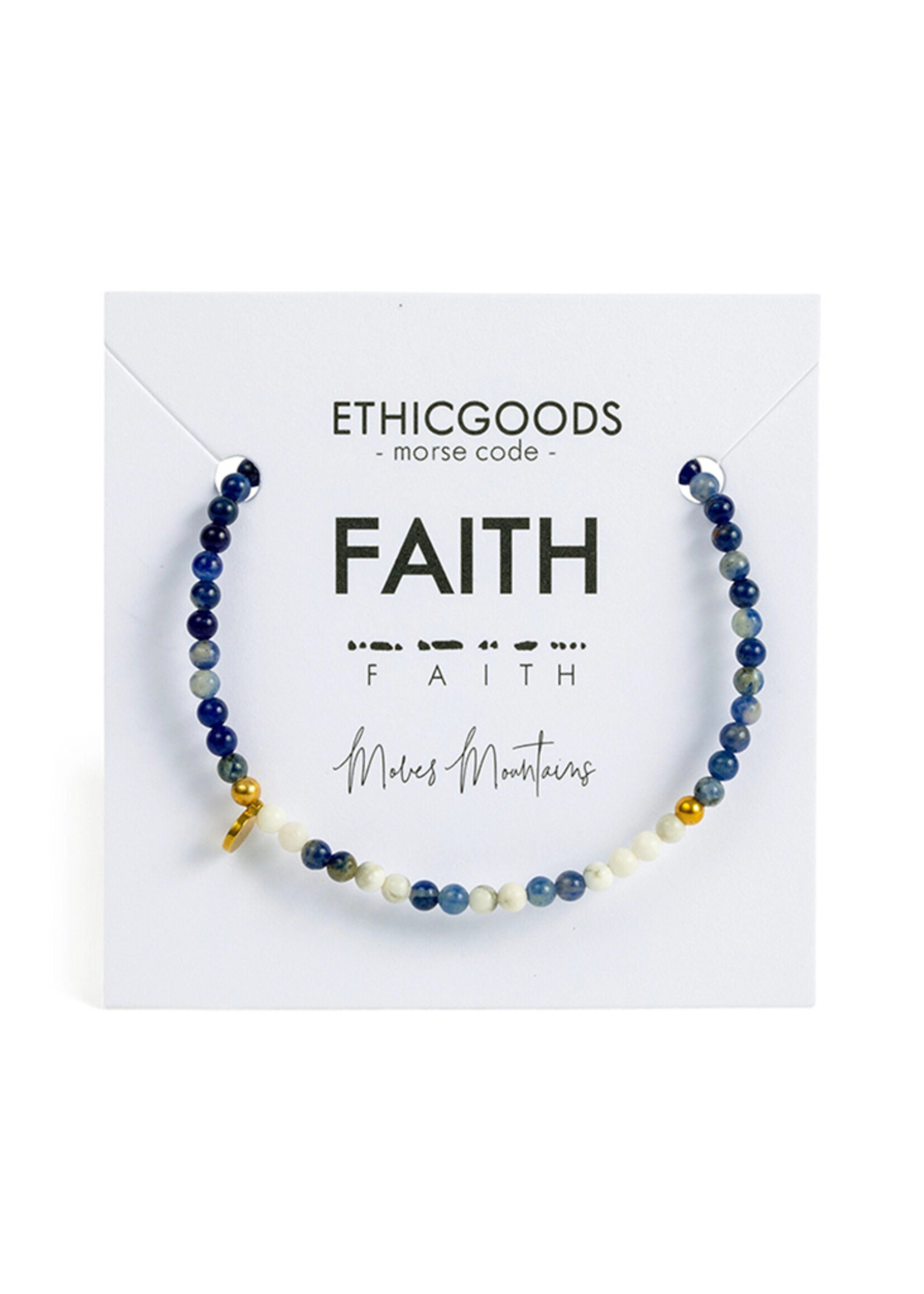 Ethic Goods Morse Code FAITH Bracelet - Lapis & Howlite