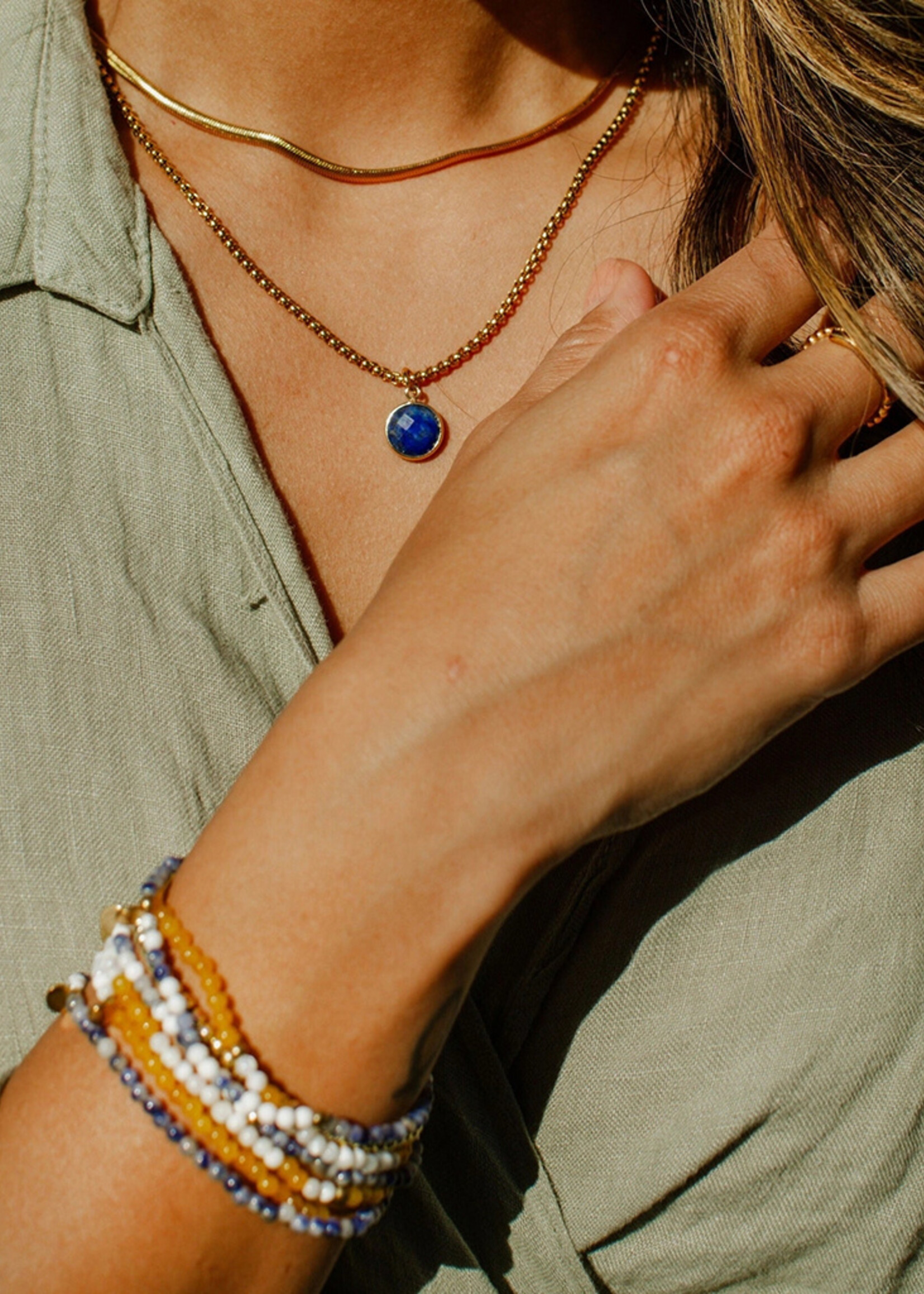Ethic Goods Morse Code FAITH Bracelet - Lapis & Howlite