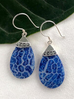 Women's Peace Collection Blue Coral Teardrop Earrings