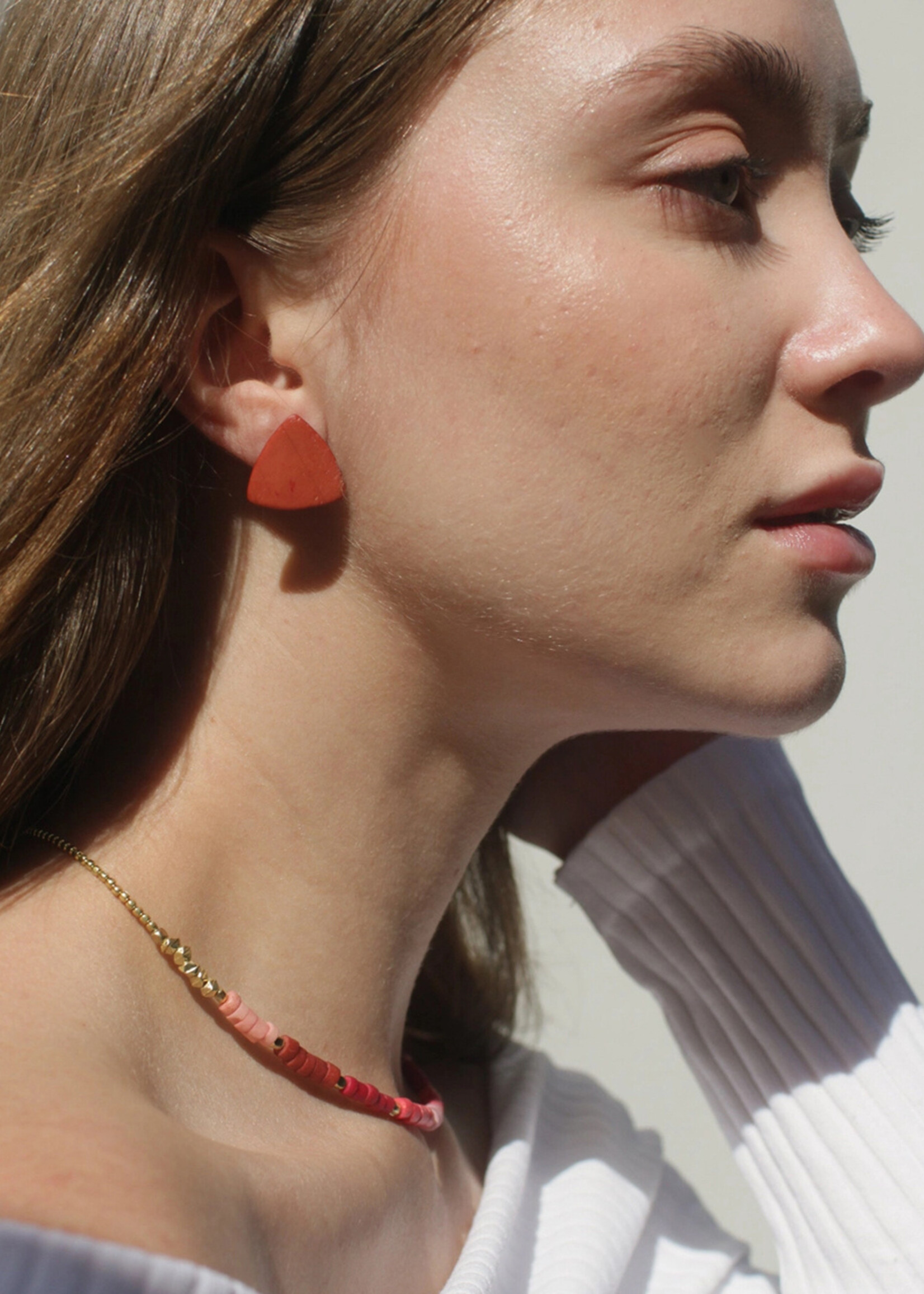 Rover & Kin Mod Triangle Ruby Earrings