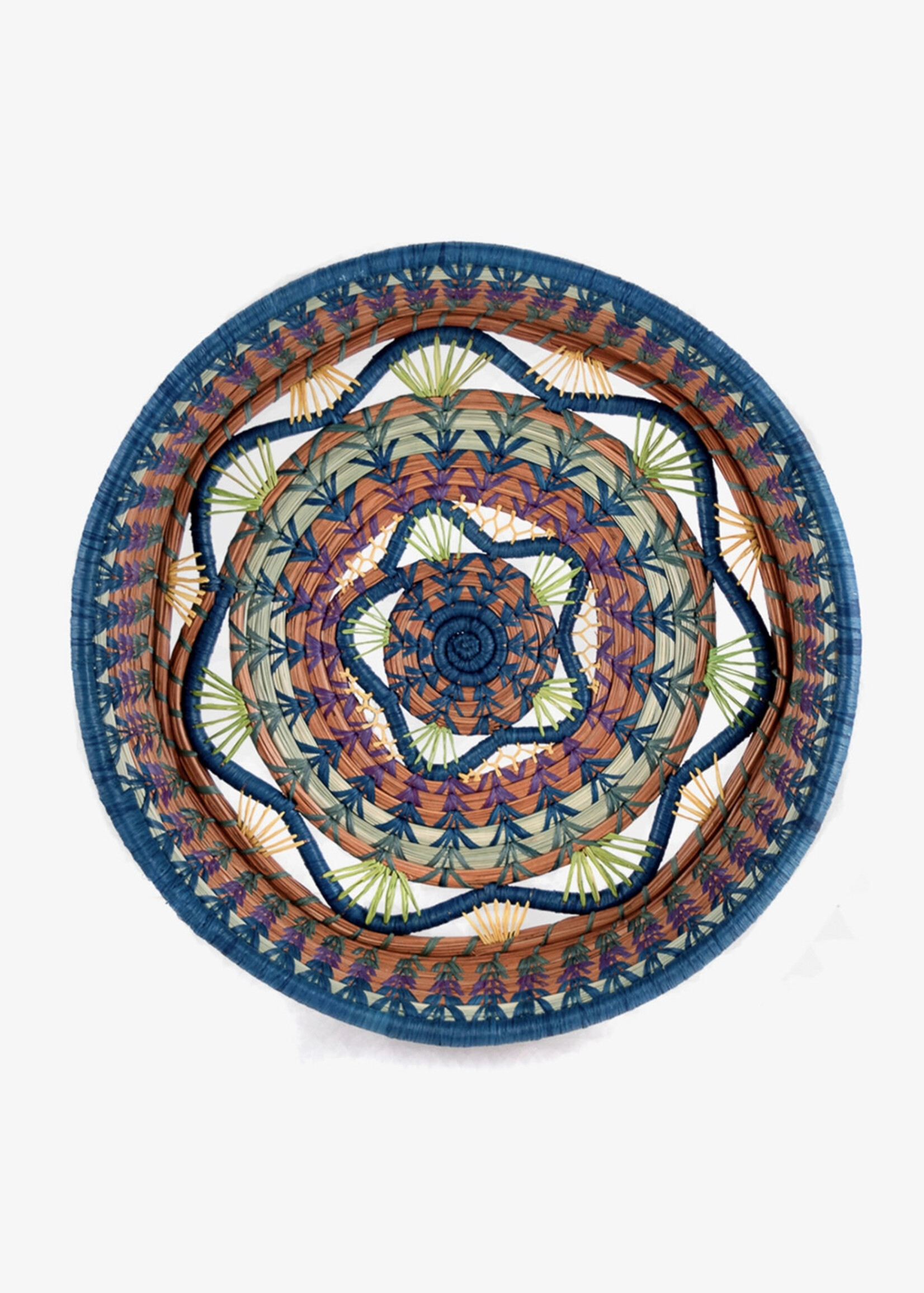 Mayan Hands 11" Rosenda Teal Basket