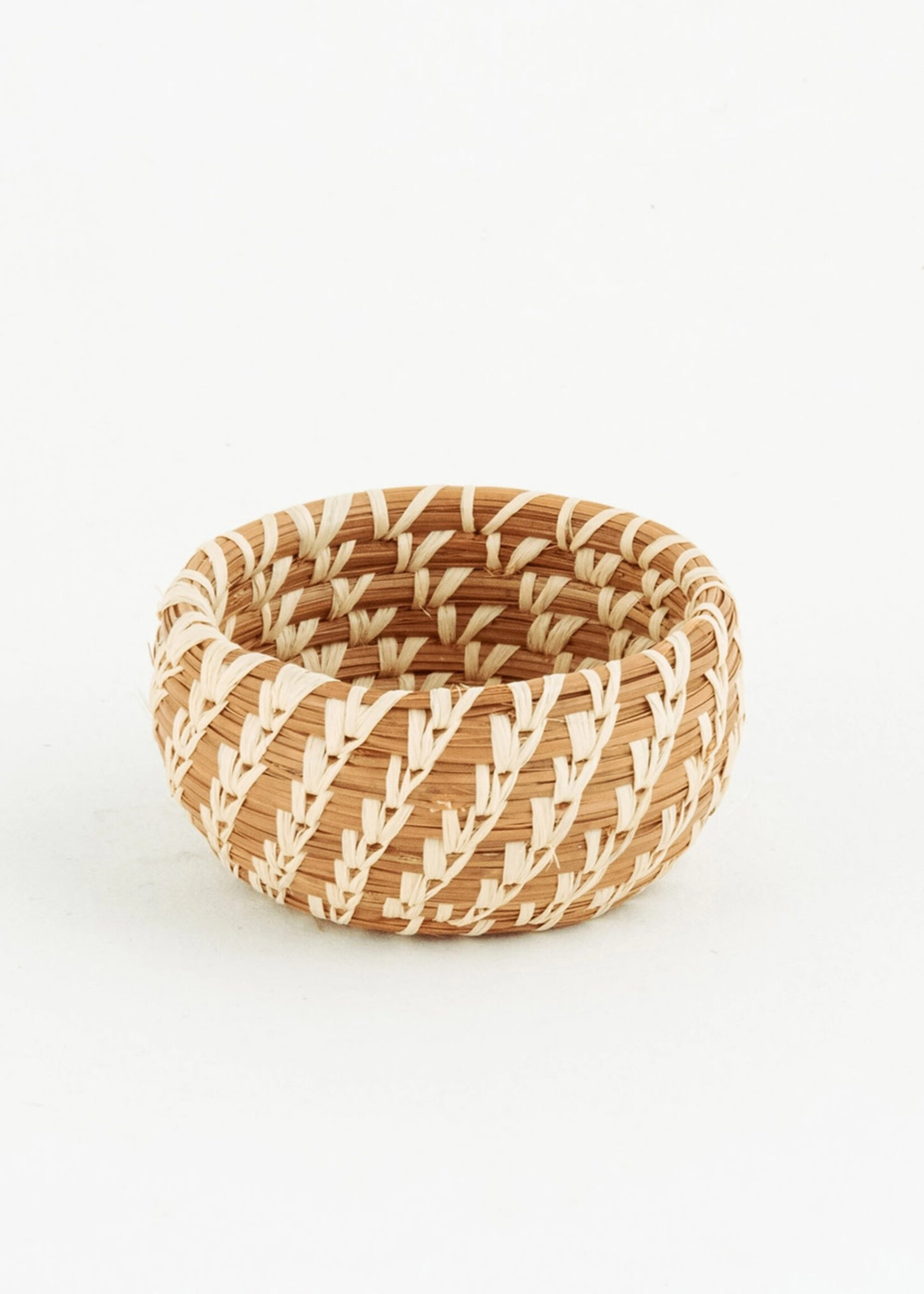 Mayan Hands 2.5" Miniature Pine Needle Basket