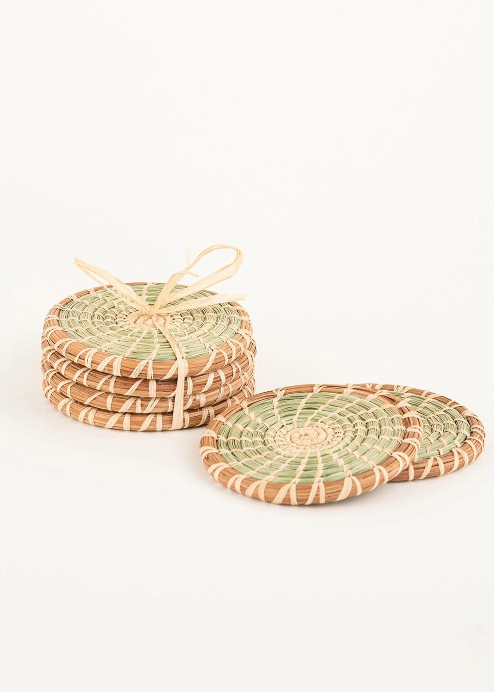 Mayan Hands Wild Grass and Pine Needle Coasters - Set of 4