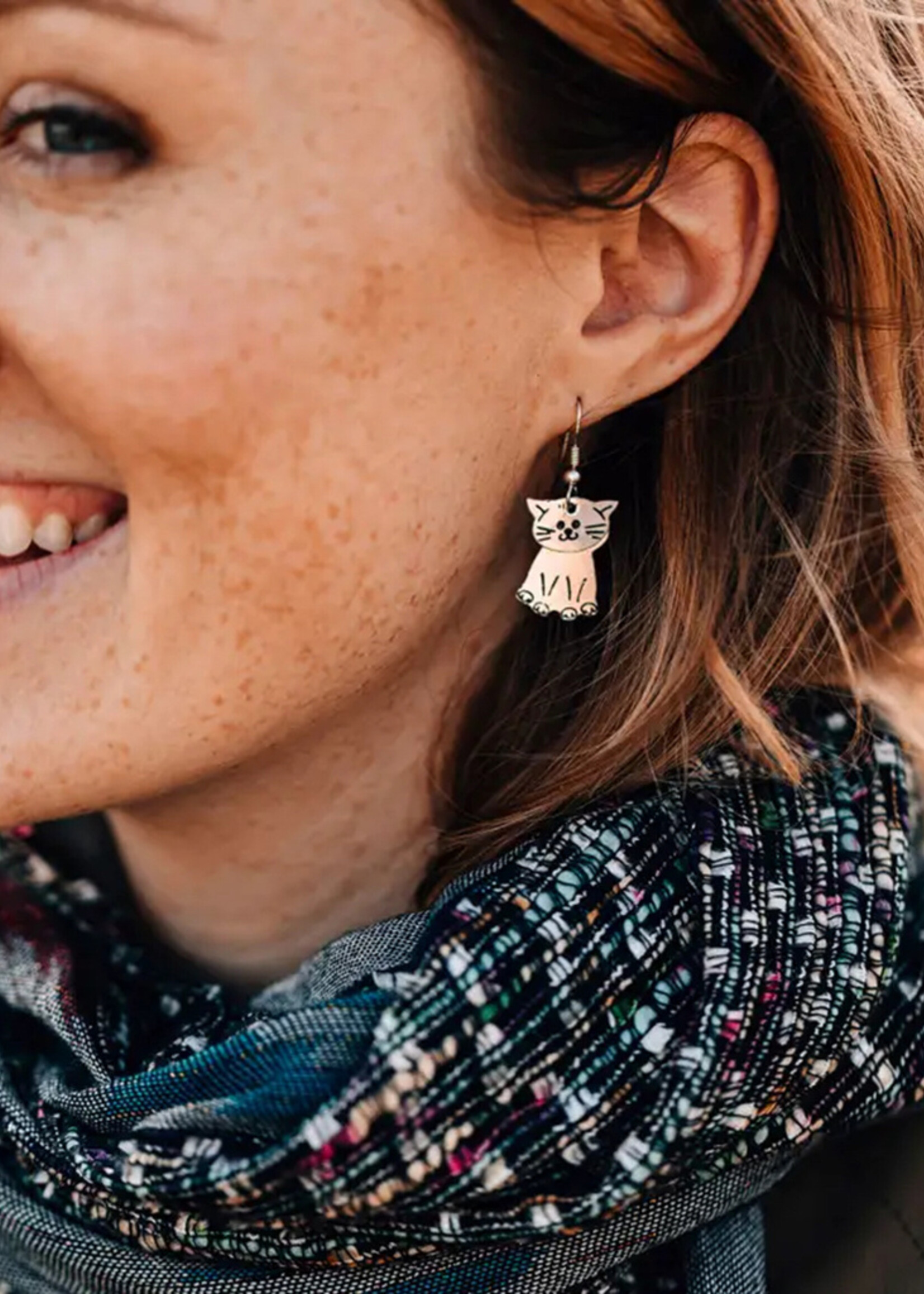 Ten Thousand Villages Kitty Cat Earrings