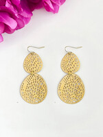 WorldFinds Stenciled Leaf Earrings