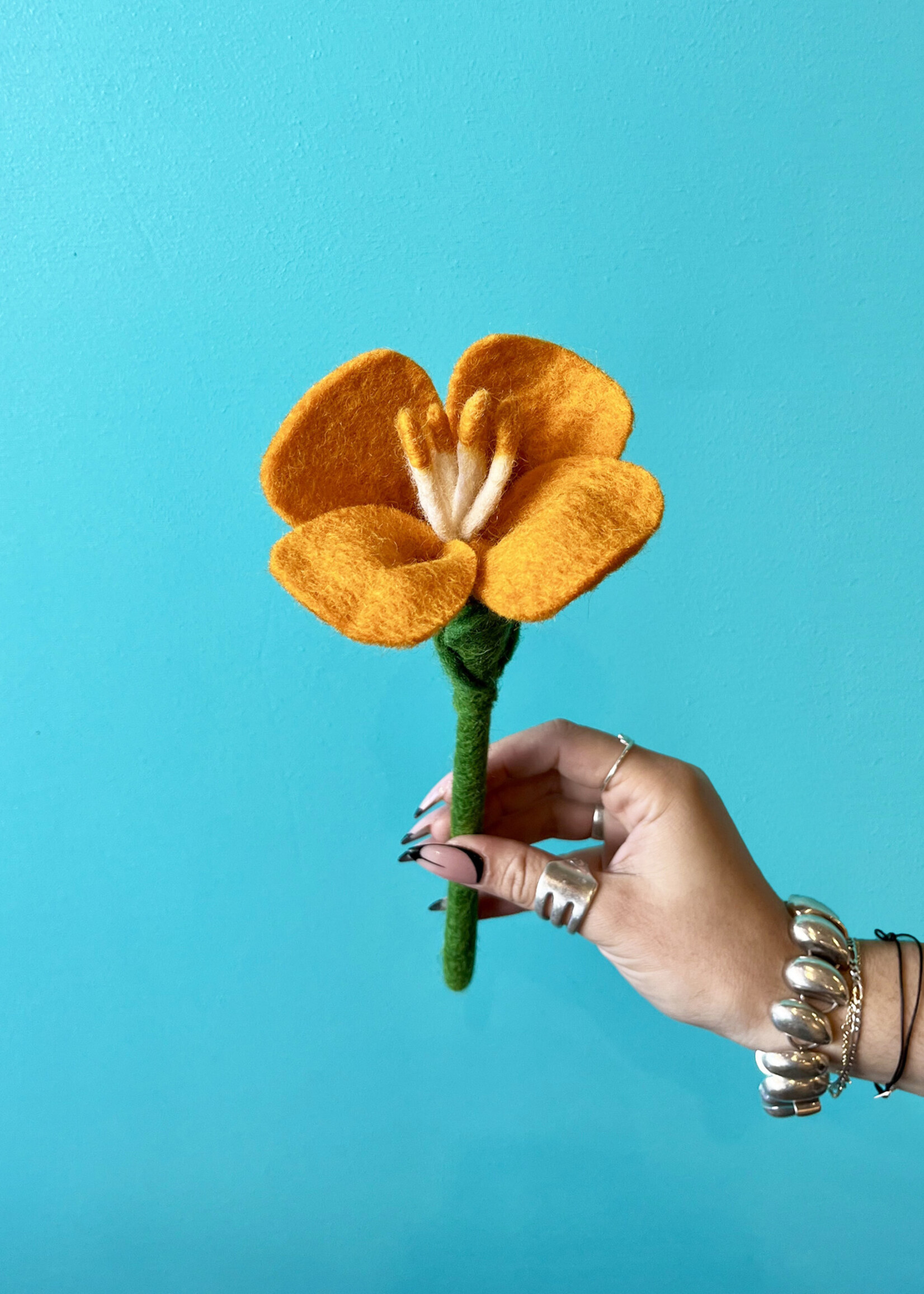 Global Goods Partners Mini Felt California Poppy Flower