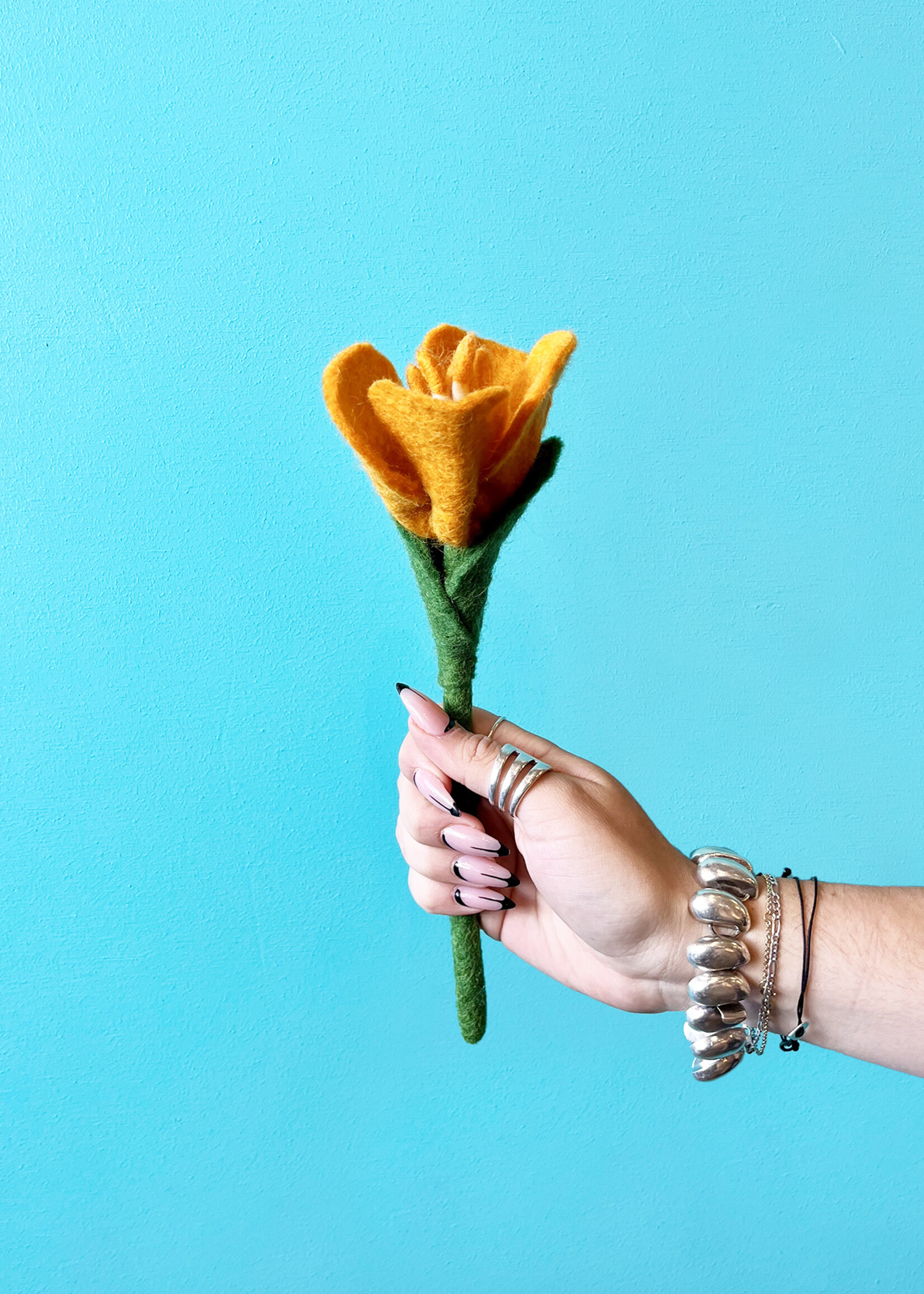 Global Goods Partners Mini Felt California Poppy Flower