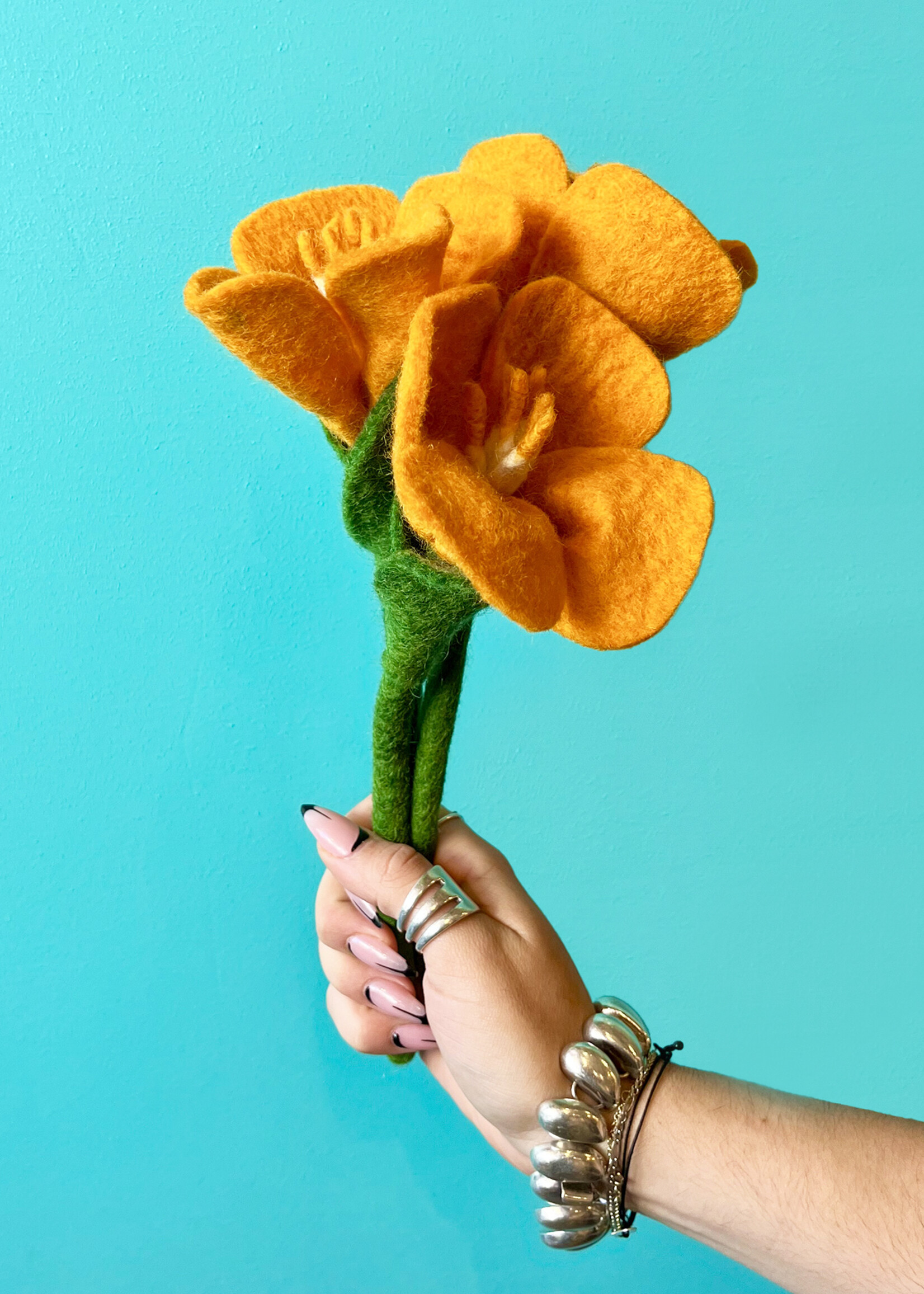 Global Goods Partners Mini Felt California Poppy Flower