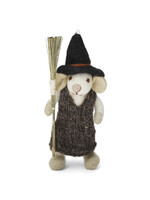 Gry and Sif Felt Mouse Ornament - Broom