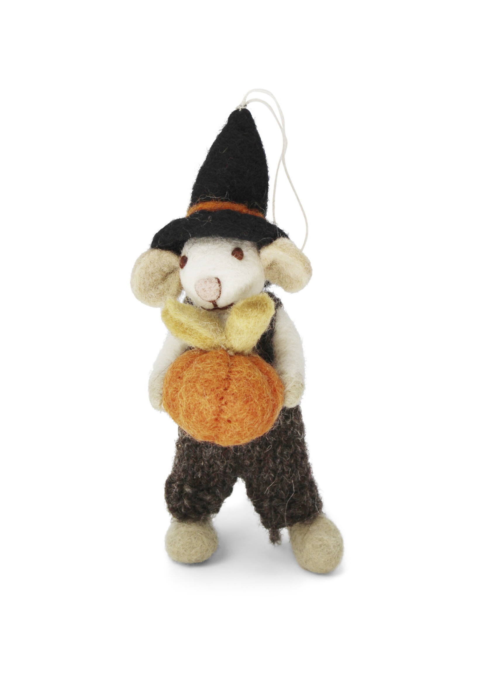 Gry and Sif Felt Mouse Ornament - Pumpkin