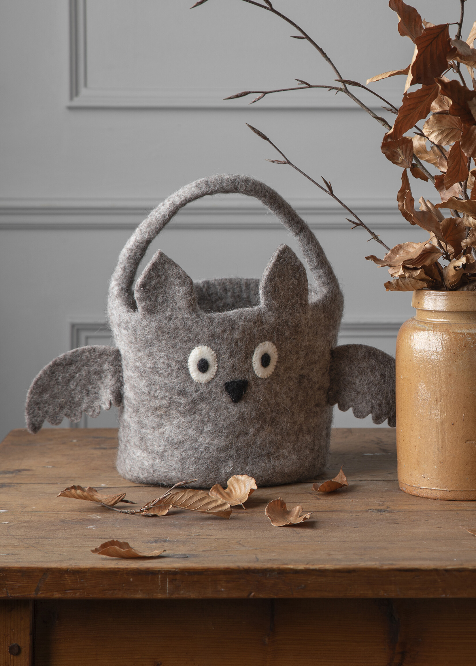 Gry and Sif Felt Basket - Halloween Bat