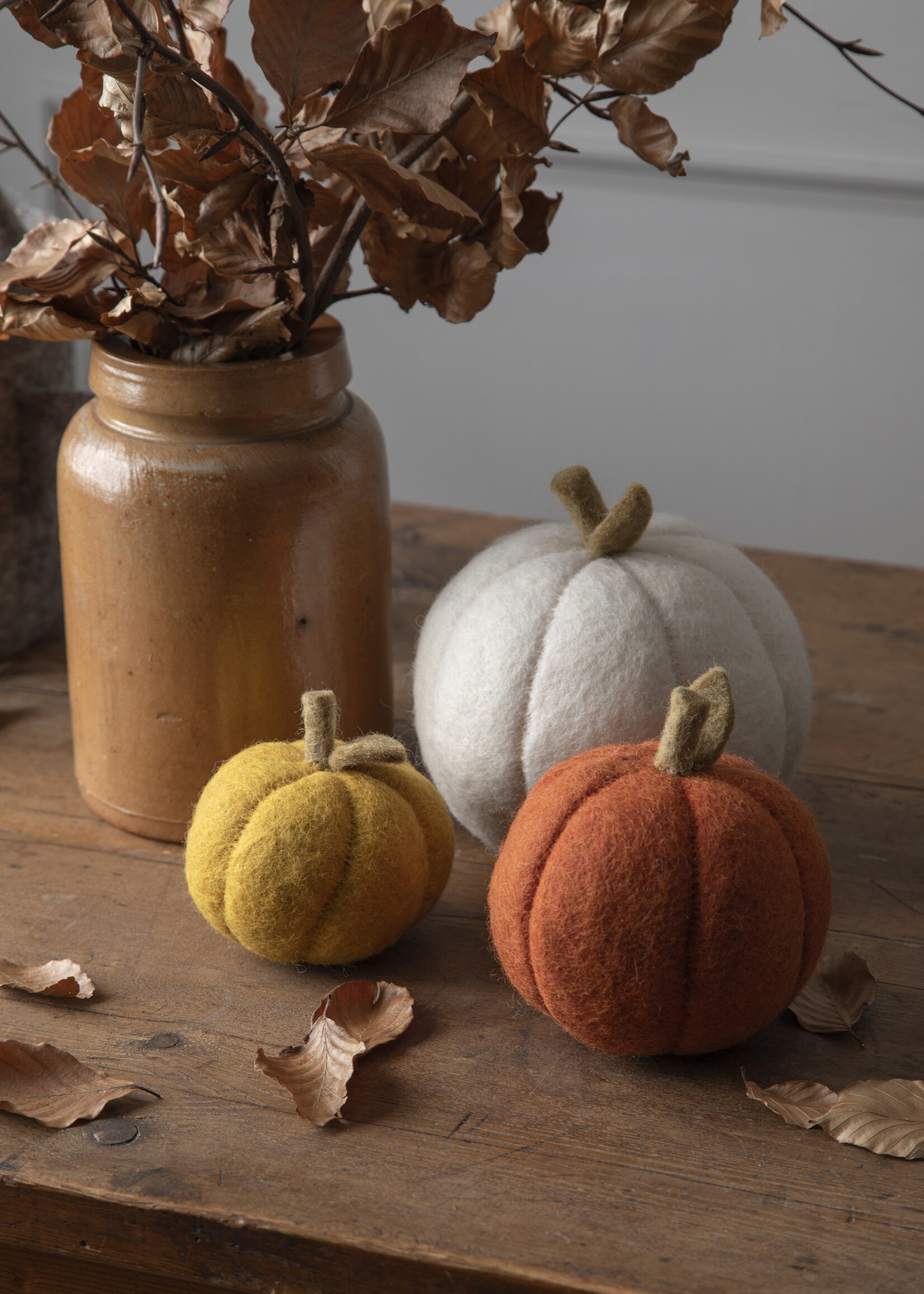 Gry and Sif Rusty Red Felt Pumpkin