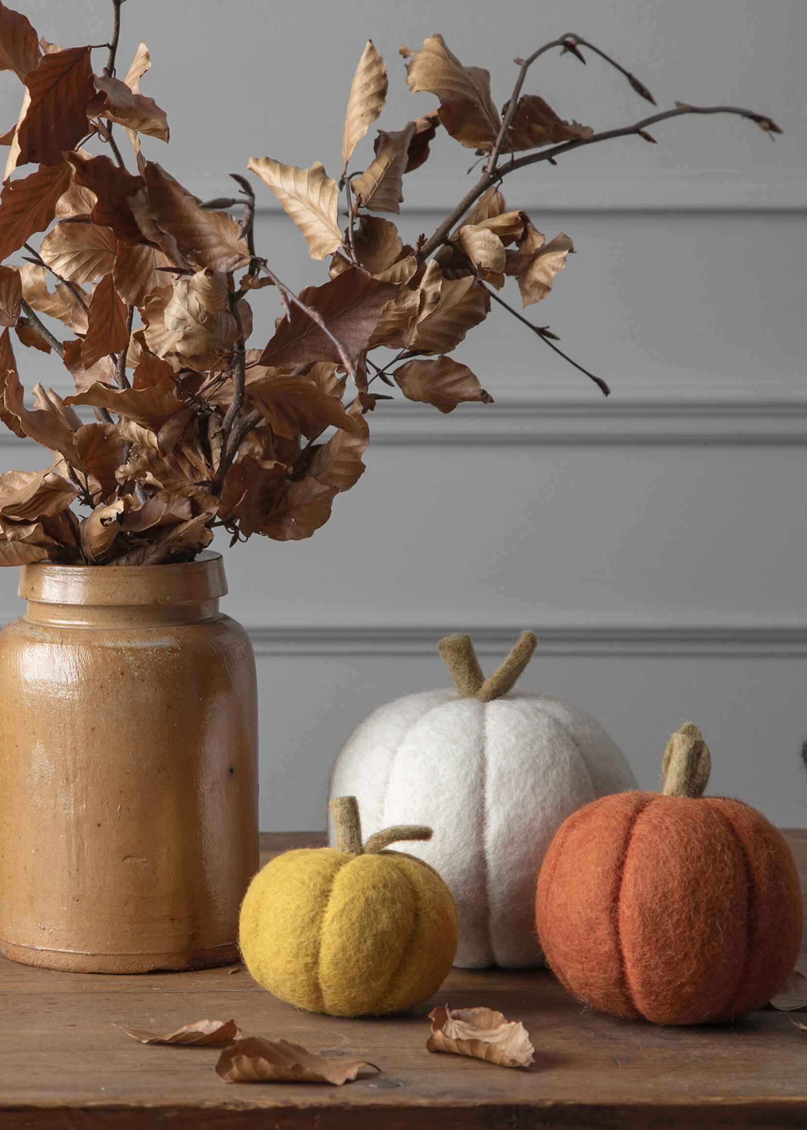 Gry and Sif Rusty Red Felt Pumpkin