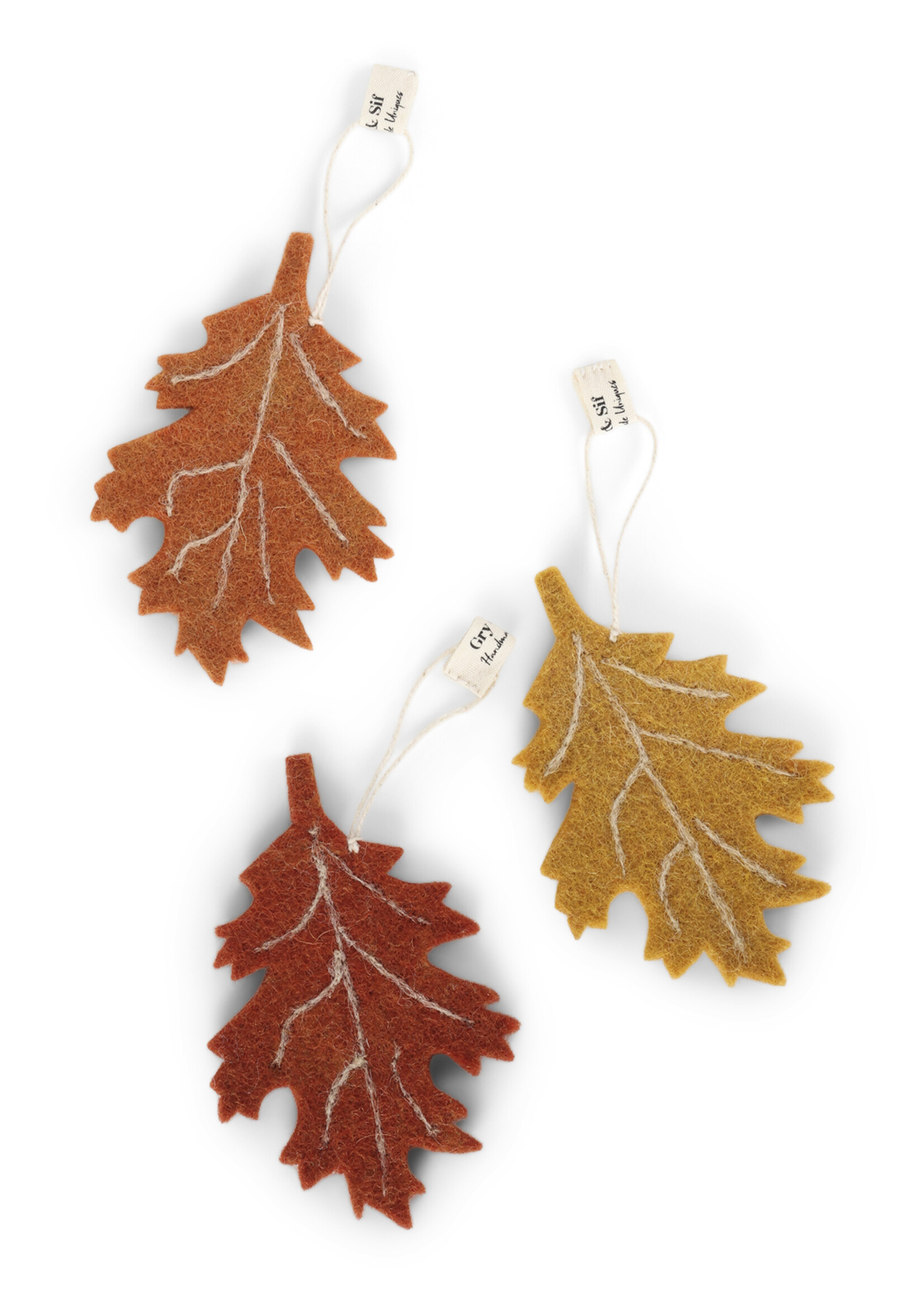 Gry and Sif Felt Birch Leaf Ornament