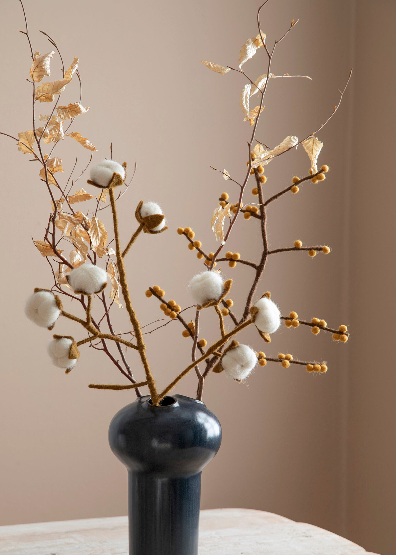 Gry and Sif Felt Branch - Yellow Berries