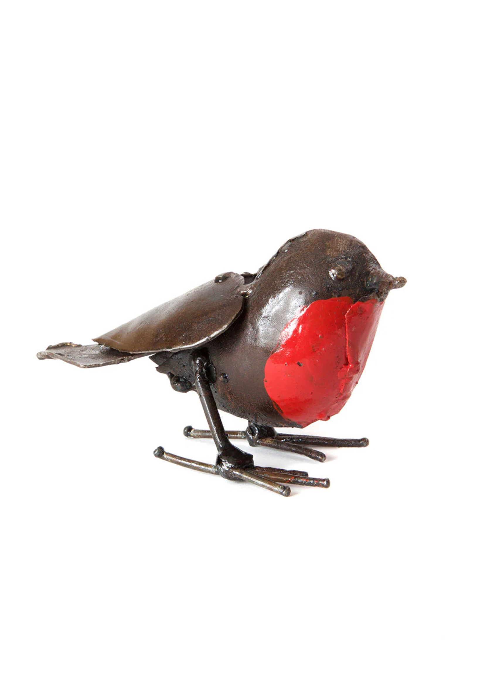 African Modern FINAL SALE - Tiny Robin Metal Sculpture