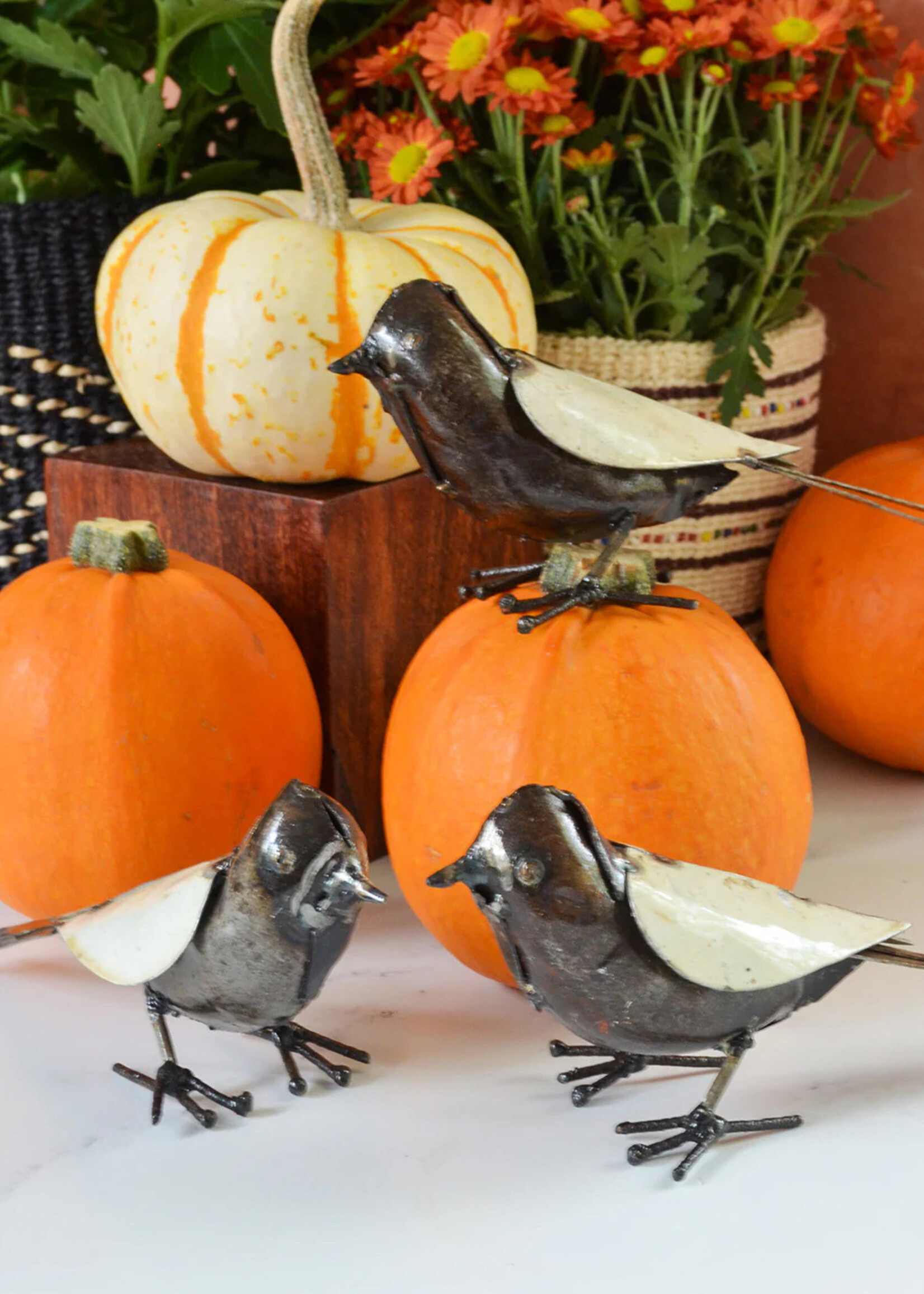 African Modern Small Bird Metal Sculpture