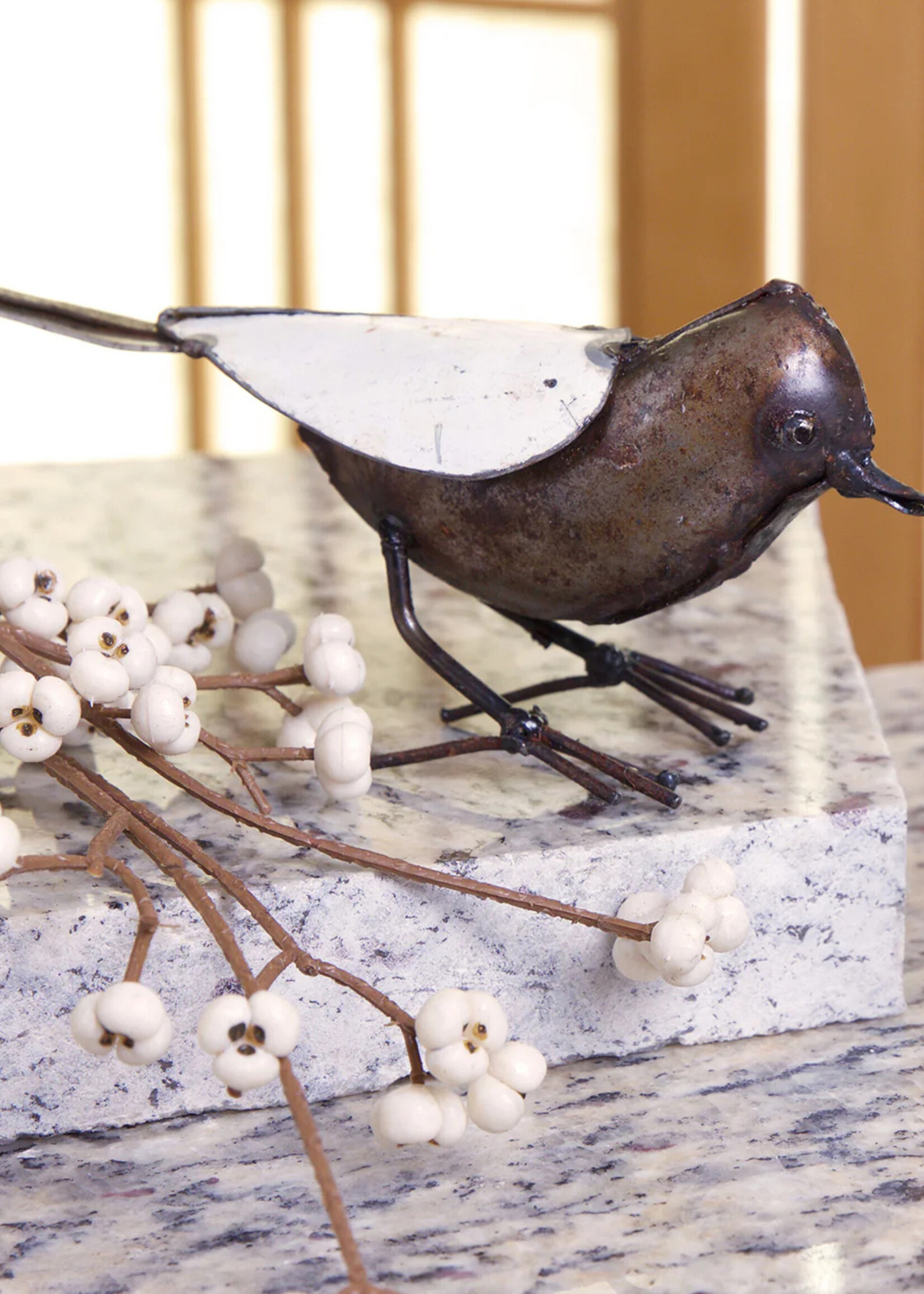 African Modern Small Bird Metal Sculpture