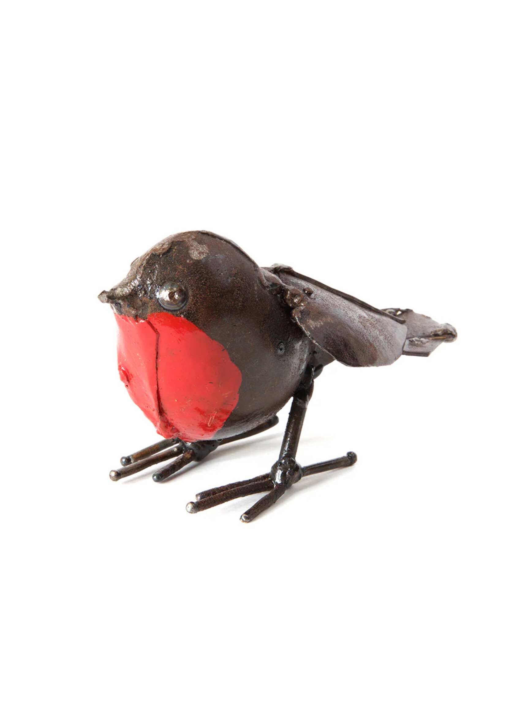 African Modern FINAL SALE - Tiny Robin Metal Sculpture