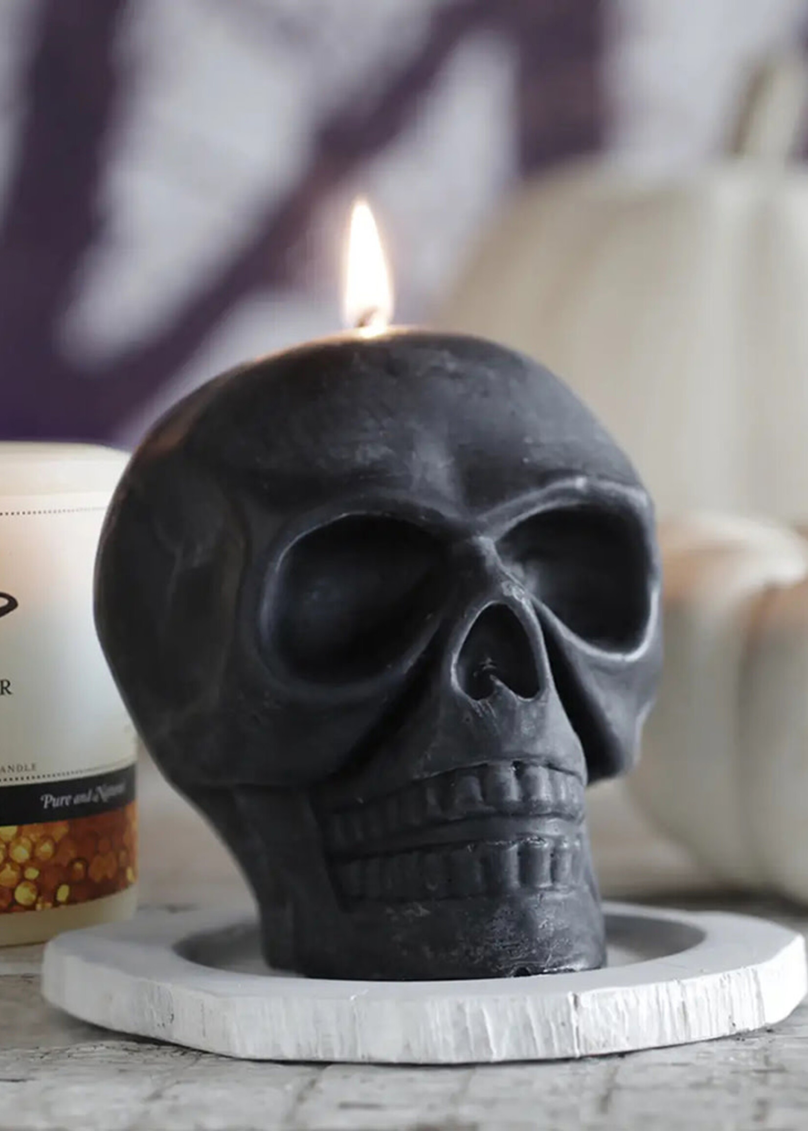Big Dipper Waxs Works FINAL SALE - Black Skull Beeswax Candle