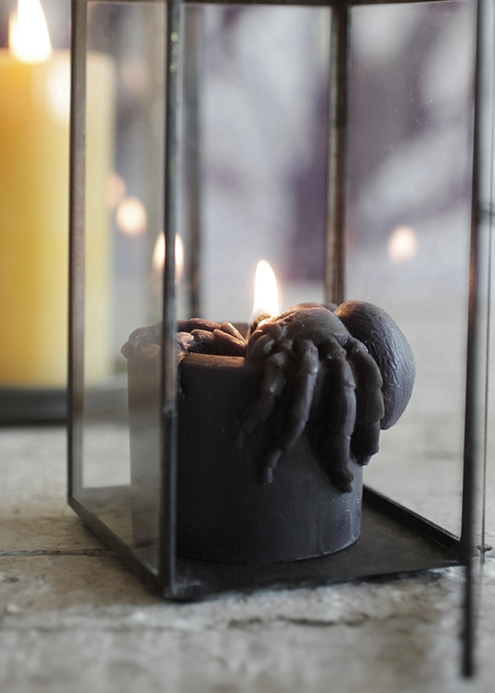 Black Spider Beeswax Candle