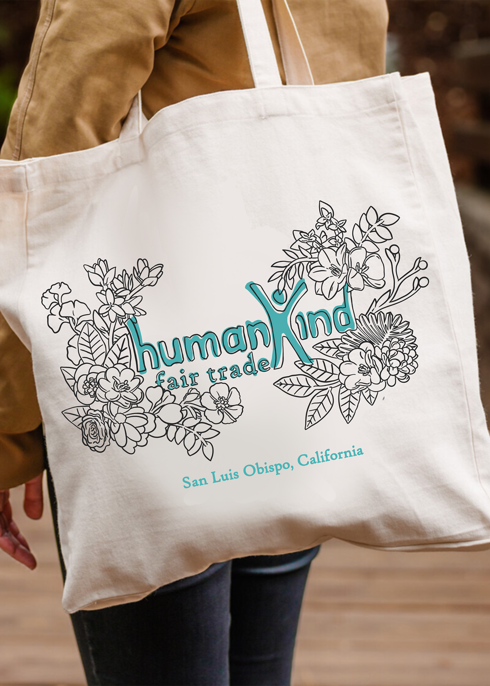GOEX HumanKind Flowers Canvas Tote Bag