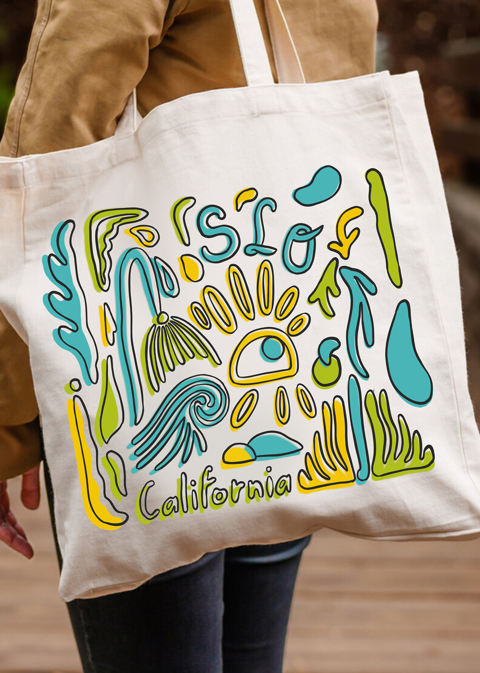 GOEX Abstract SLO Canvas Tote Bag