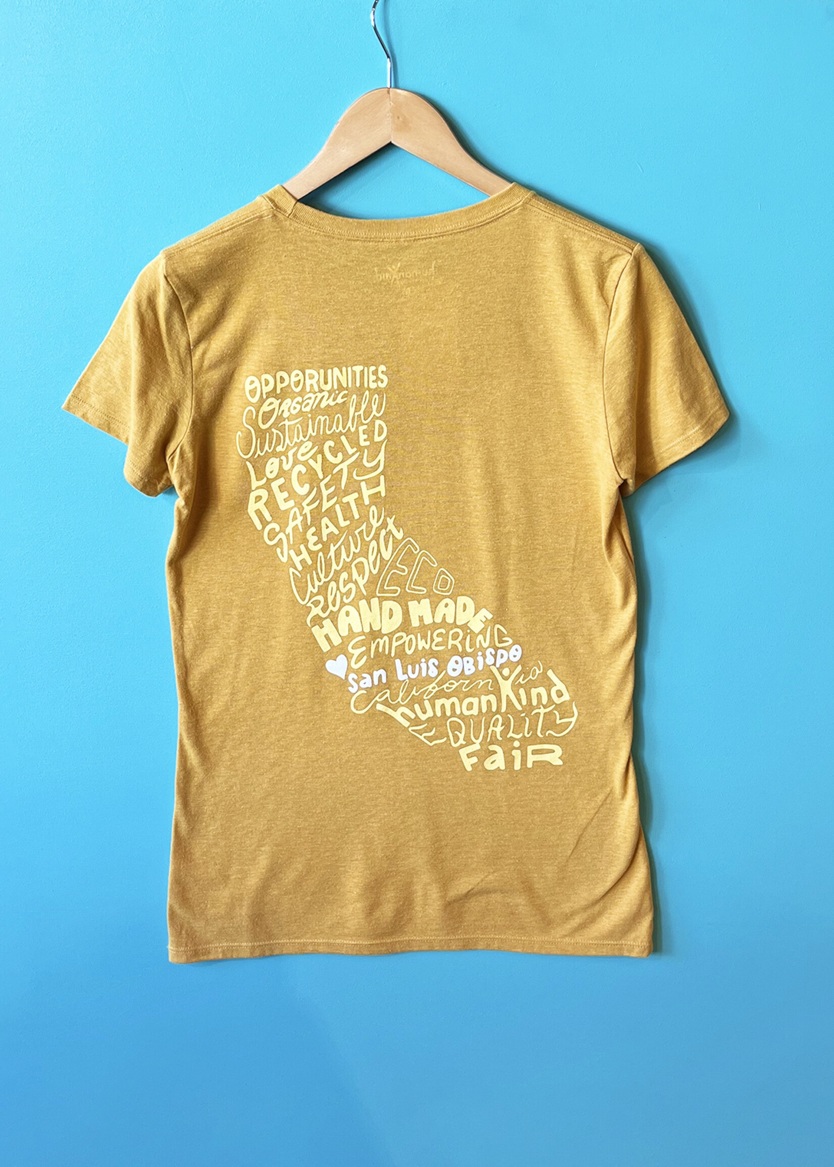 GOEX Be HumanKind California Mustard T-shirt - Tapered Fit