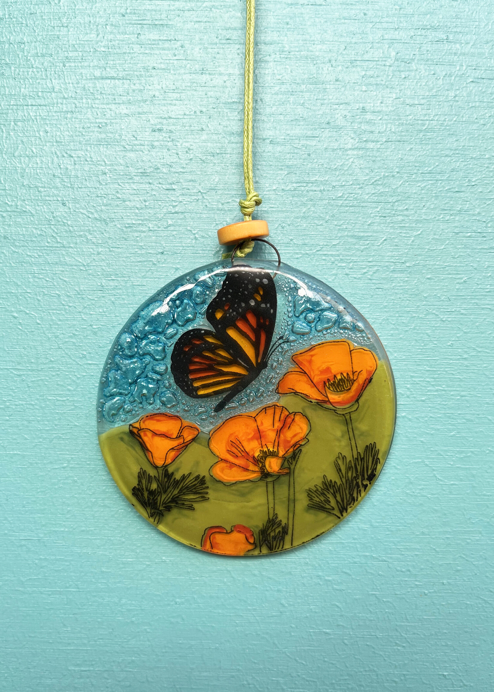 Pampeana Monarch Butterfly Glass Ornament