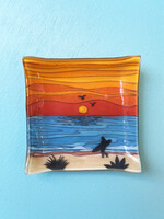 Pampeana Sunset Surfer Square Dish